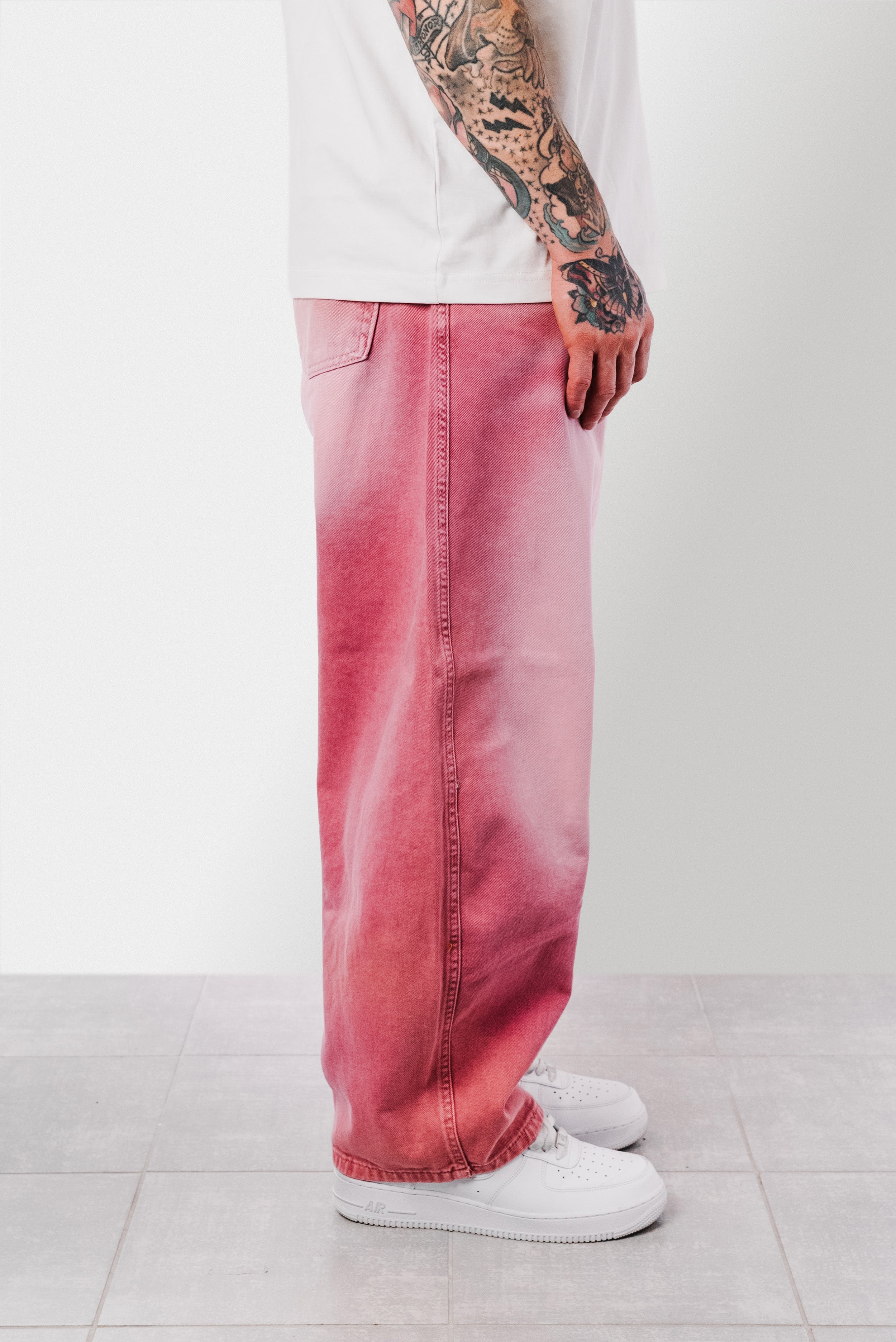 WASHED SUPER BAGGY DENIM PINK JEANS