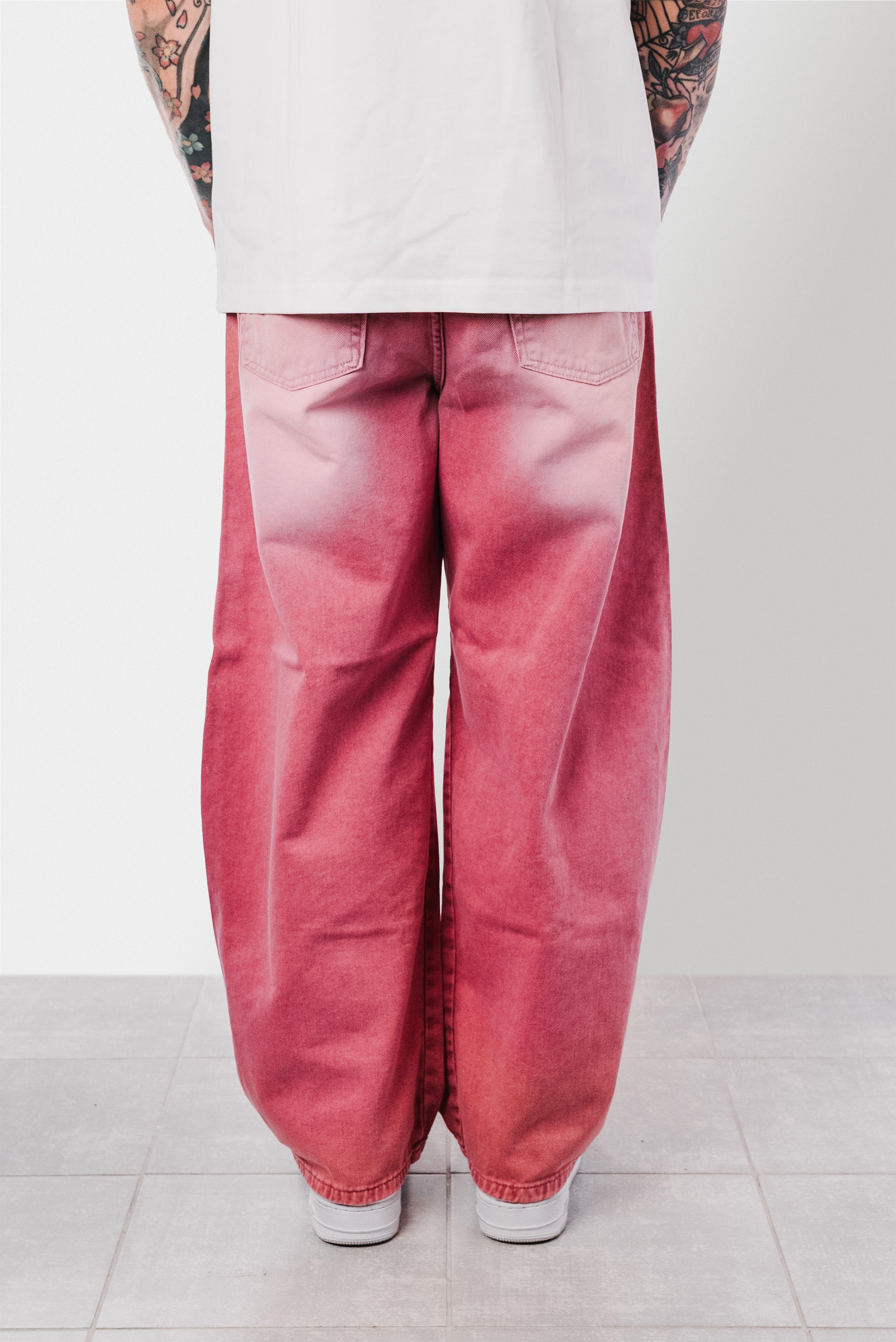 WASHED SUPER BAGGY DENIM PINK JEANS