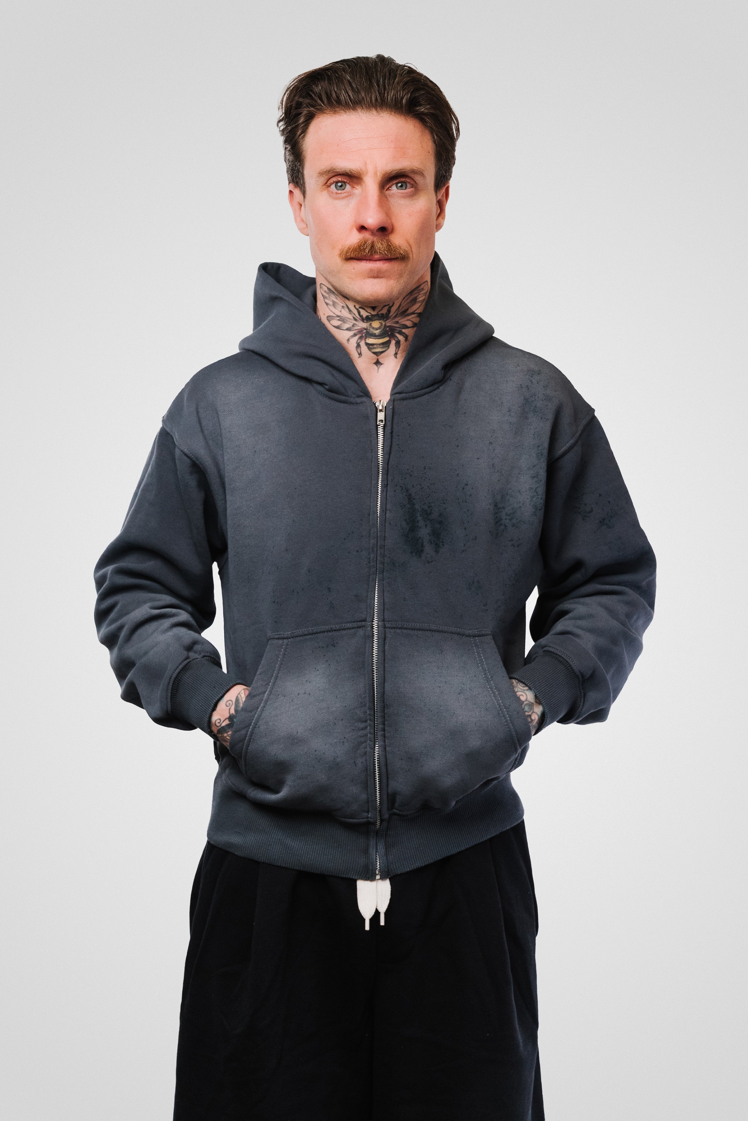 24/7 BASIC ZIP HOODIE BLACK - ALESSIO GIFFI