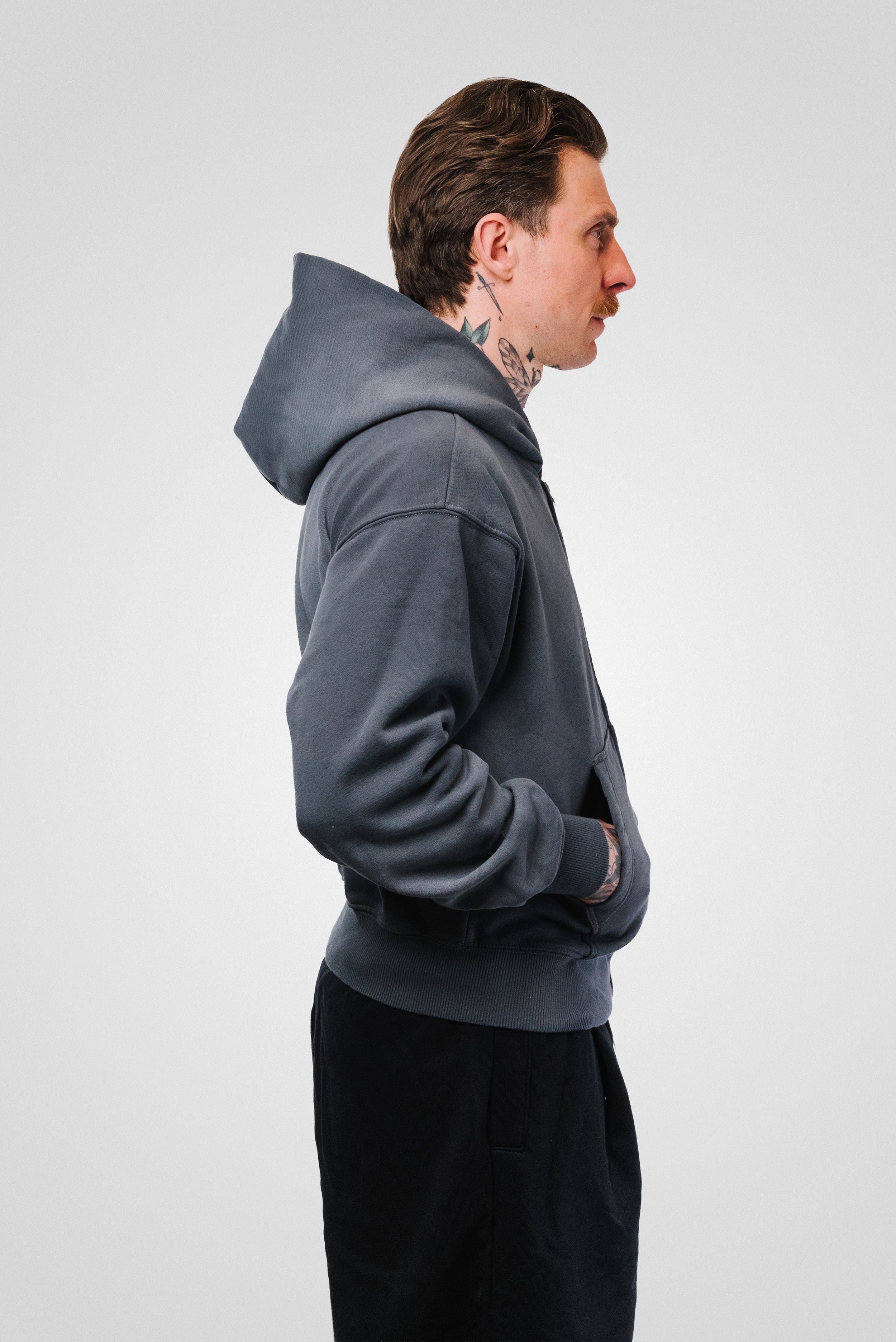 24/7 BASIC ZIP HOODIE BLACK - ALESSIO GIFFI