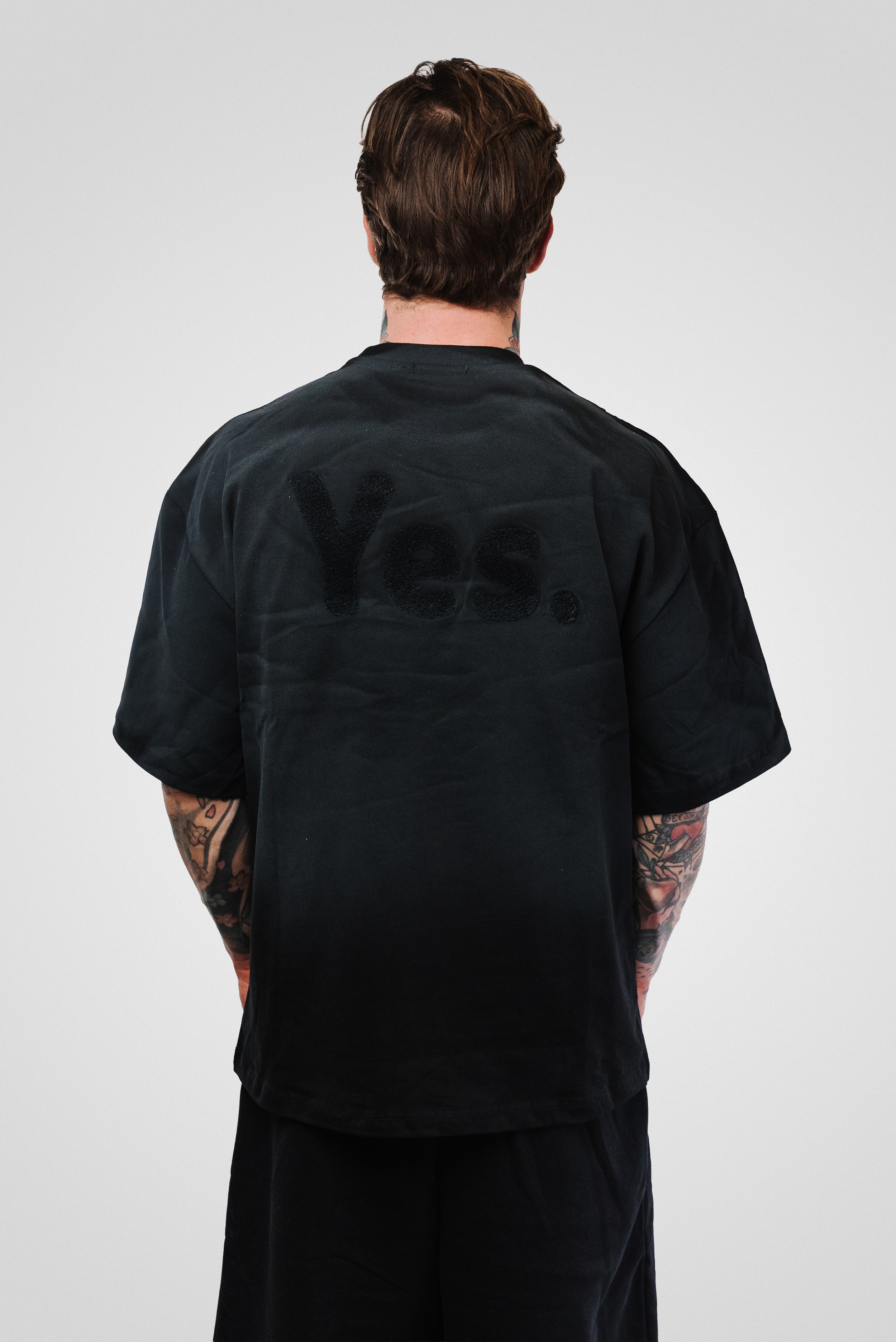 YES WASHED BLACK TEE - Replacement Brand