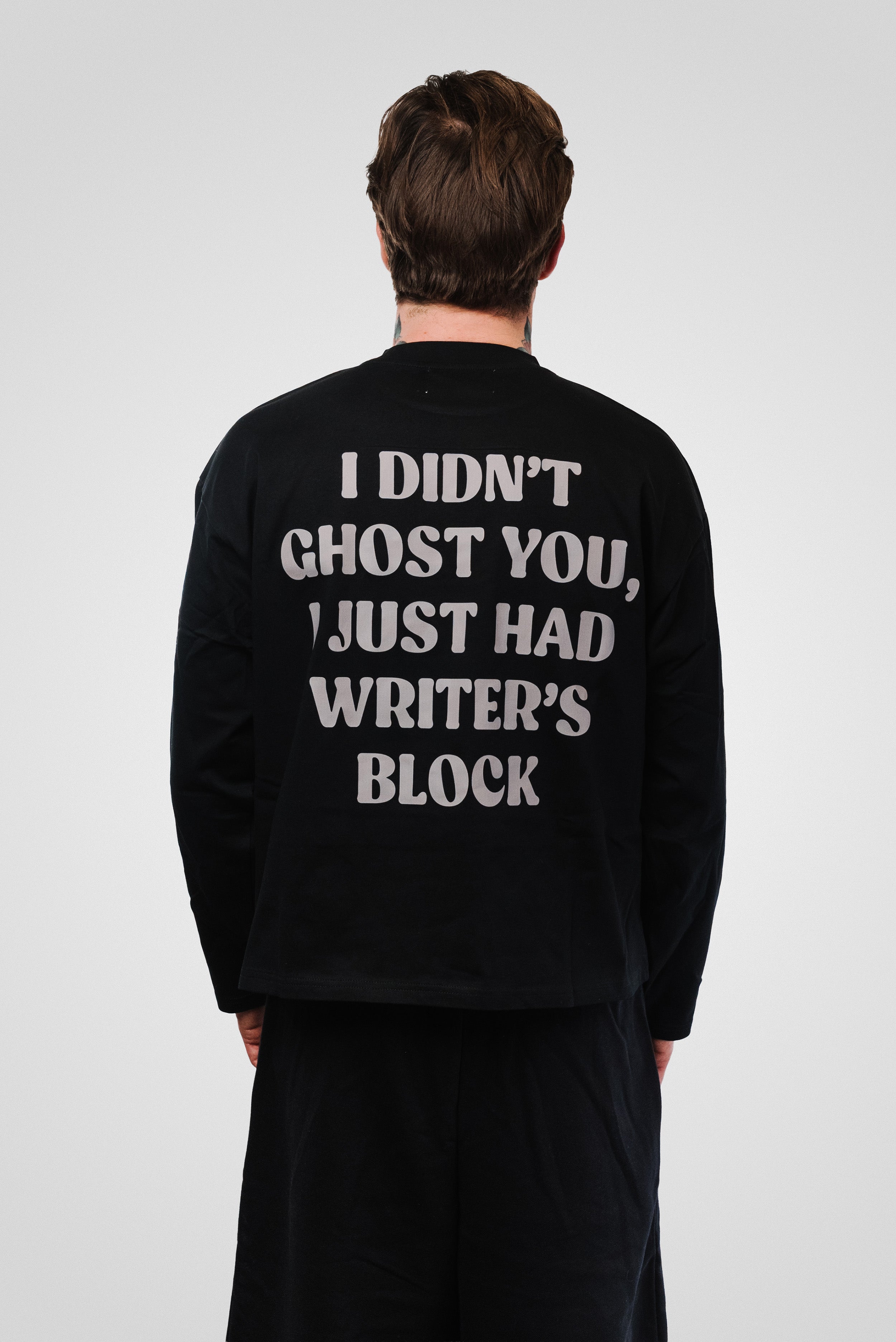 GHOST BLACK BOXY LONGSLEEVE - TheDoubleE