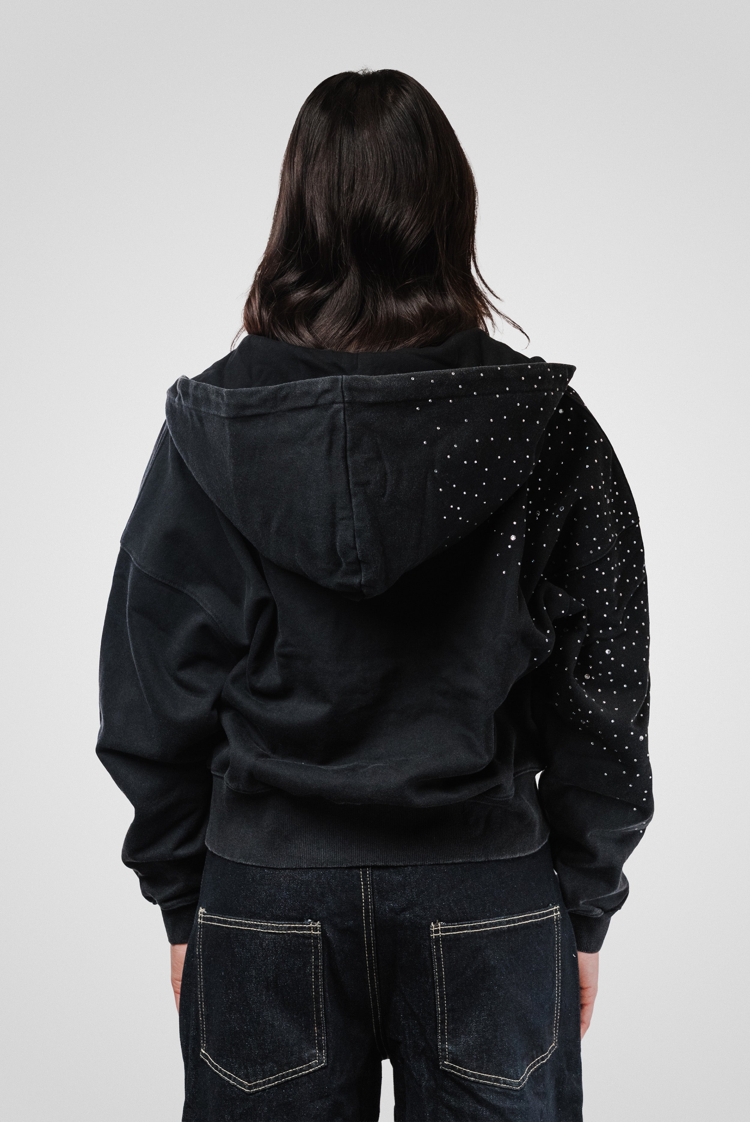 E GLITTER LOGO ZIP HOODIE - TheDoubleE