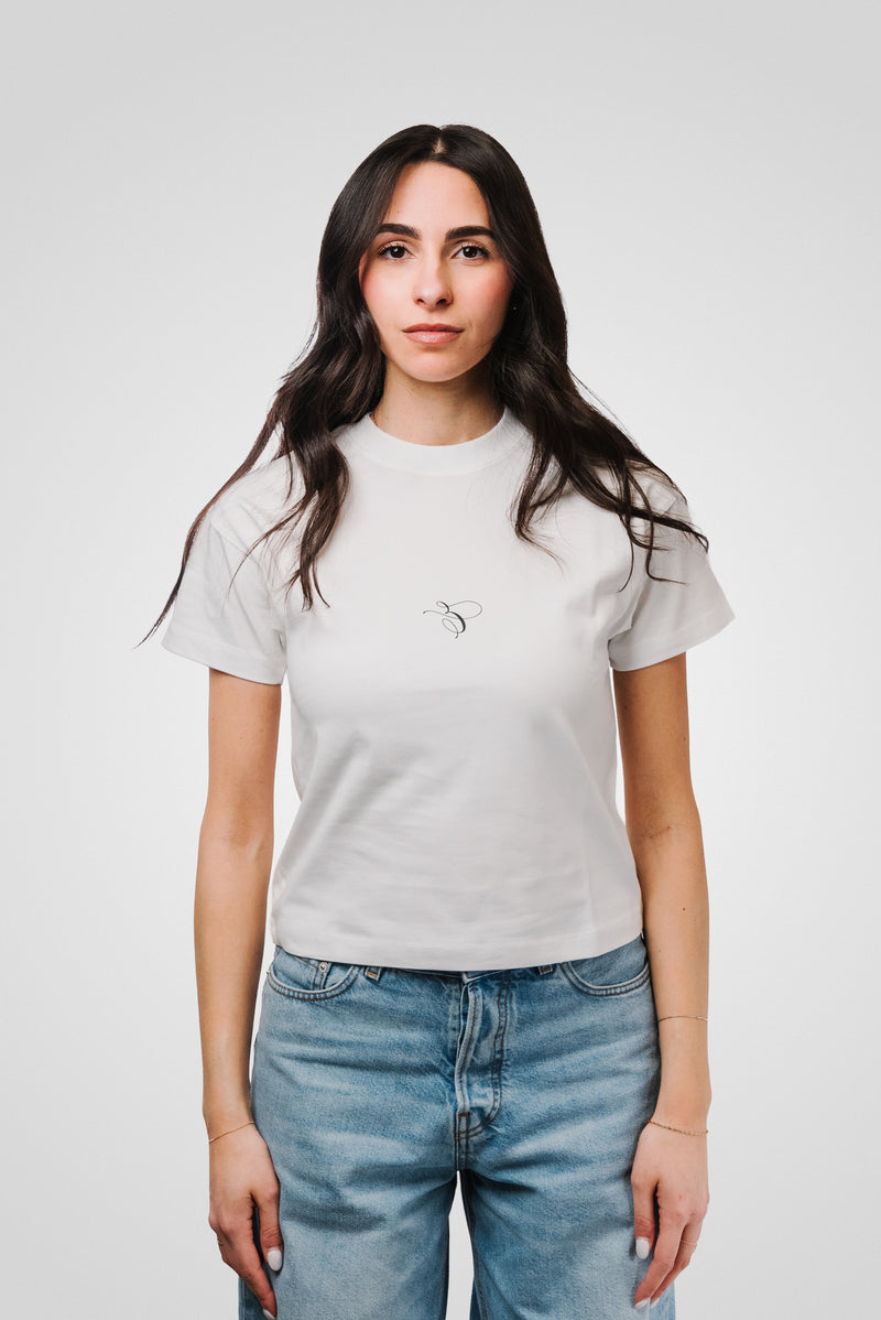 E LOGO WOMEN WHITE TEE - TheDoubleE