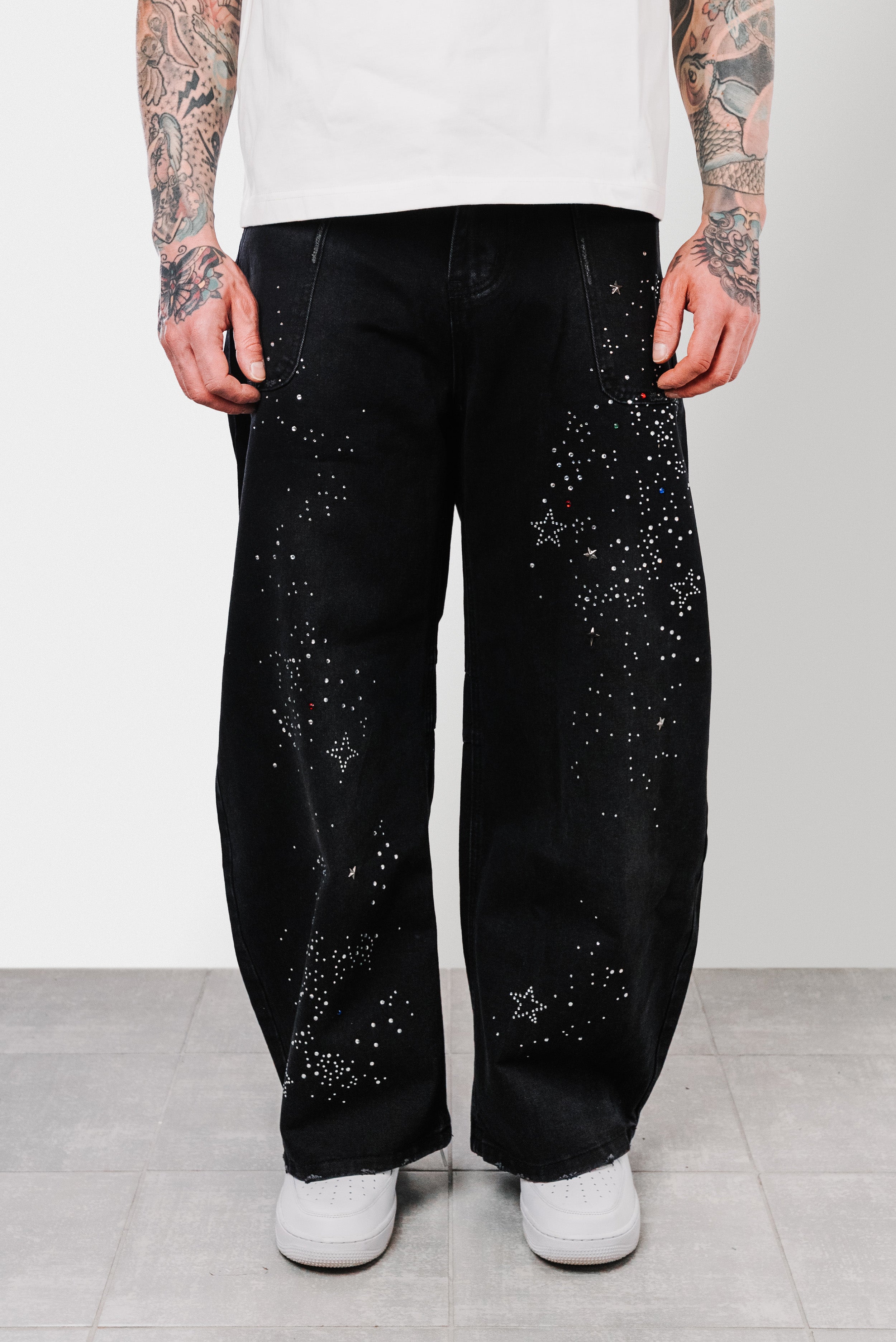 STARGAZING BLACK BALLOON JEANS - Shoebuya Design