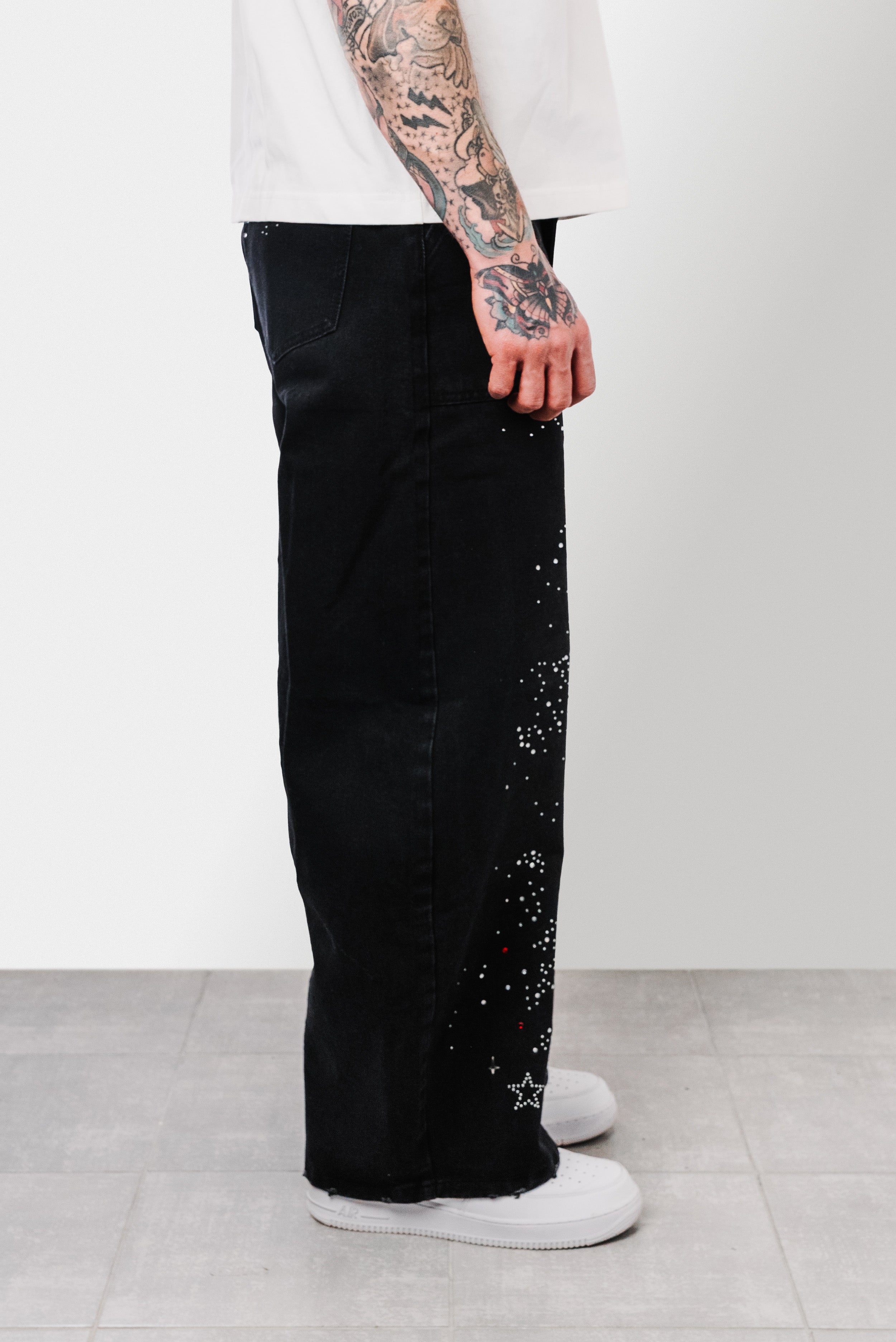 STARGAZING BLACK BALLOON JEANS - Shoebuya Design