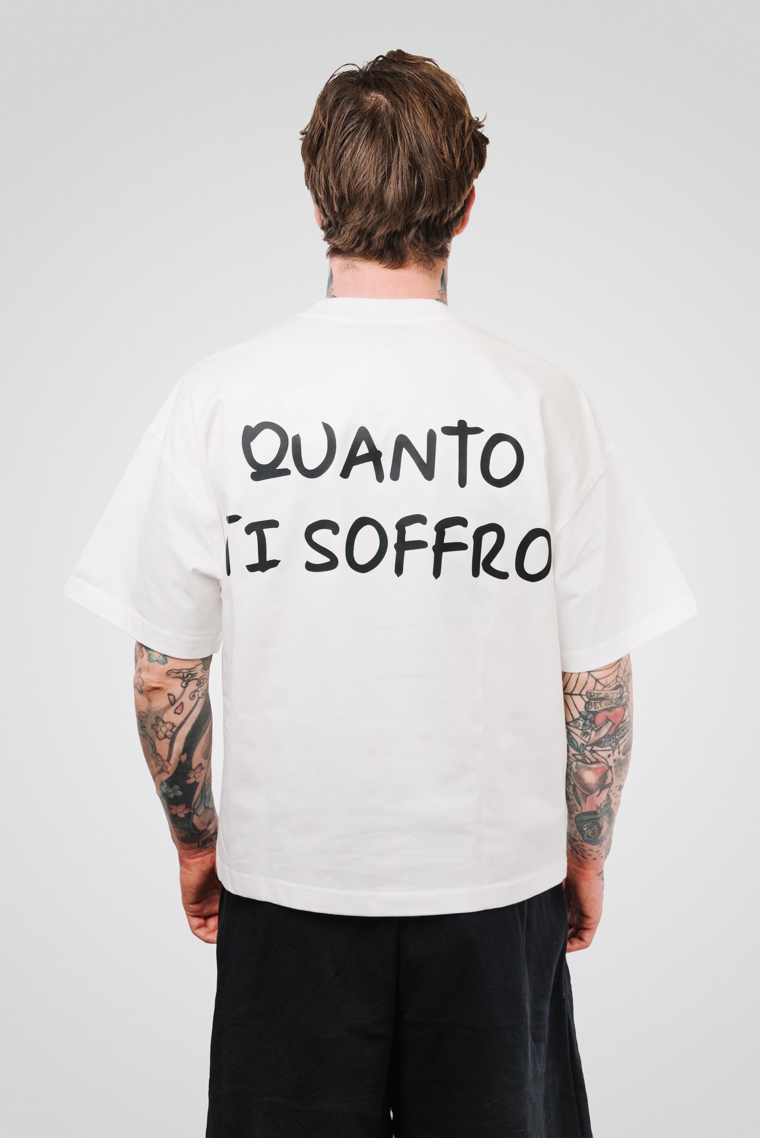 QUANTO TI SOFFRO BOXY TEE WHITE - Shoebuya Design