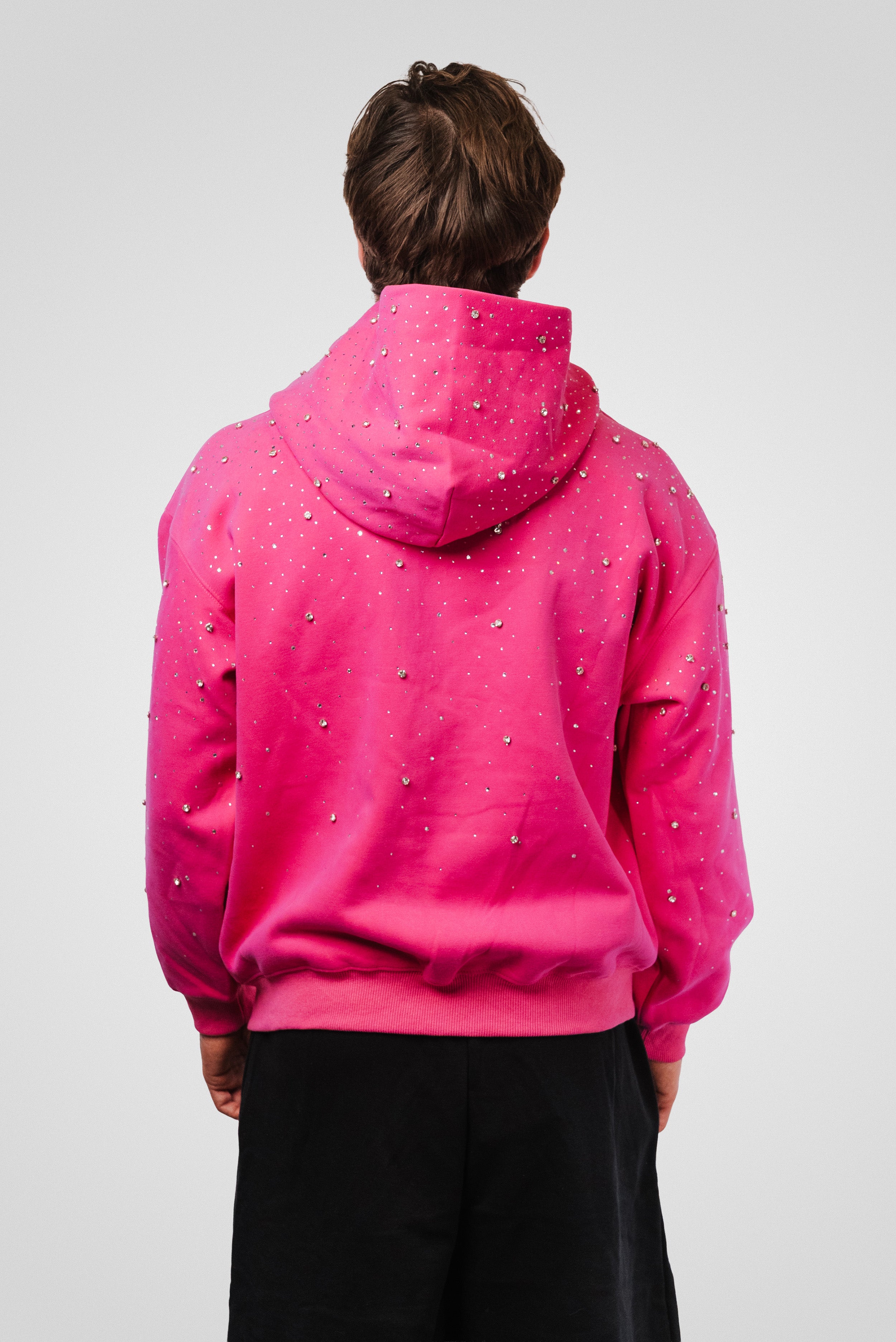 PINK BADDIE GLITTER ZIP HOODIE - Shoebuya Design