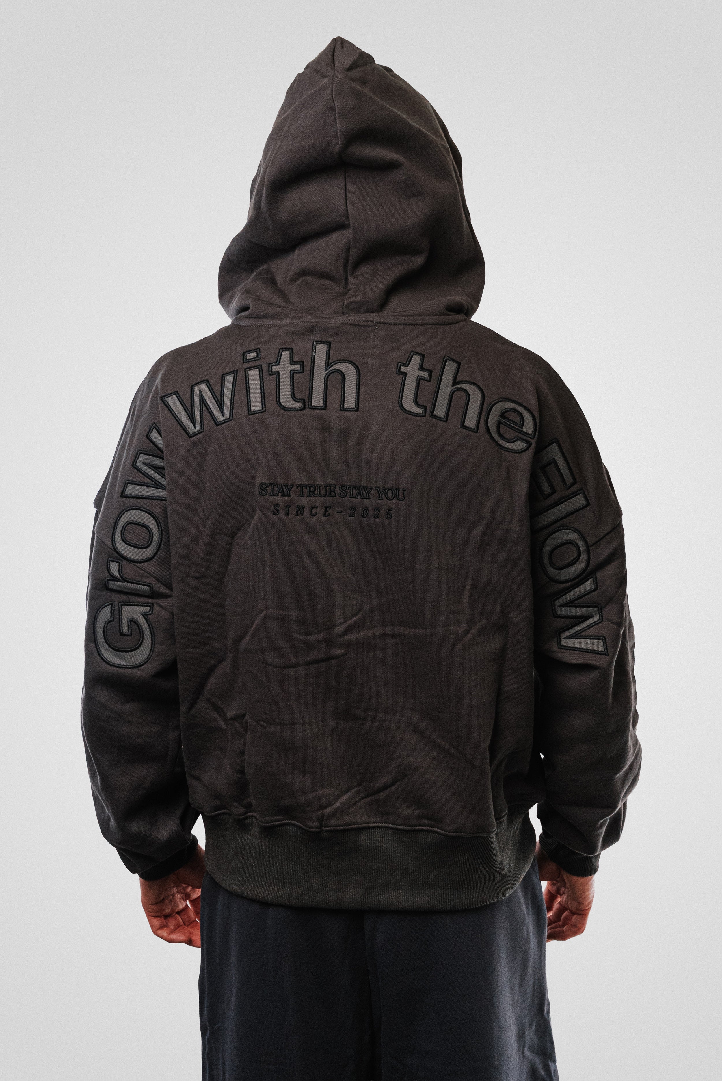 GWTF LOGO DARK GREY ZIP HOODIE - TheDoubleE