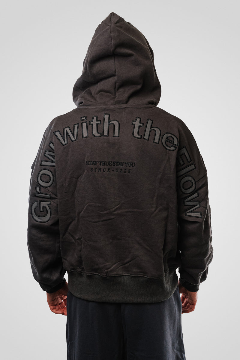 GWTF LOGO DARK GREY ZIP HOODIE - TheDoubleE