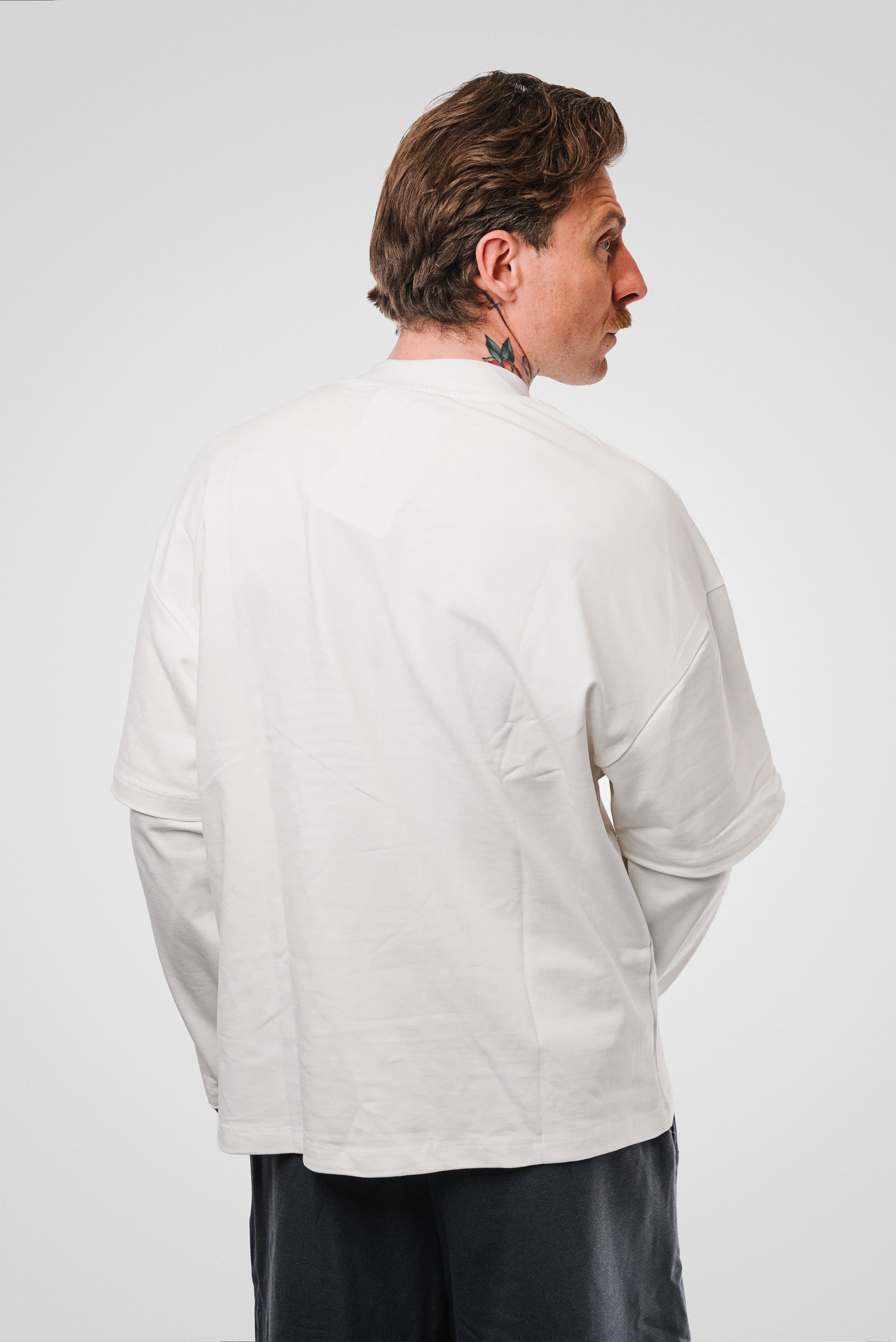 23 FLAME DOUBLE LONGSLEEVE TEE WHITE - Replacement Brand
