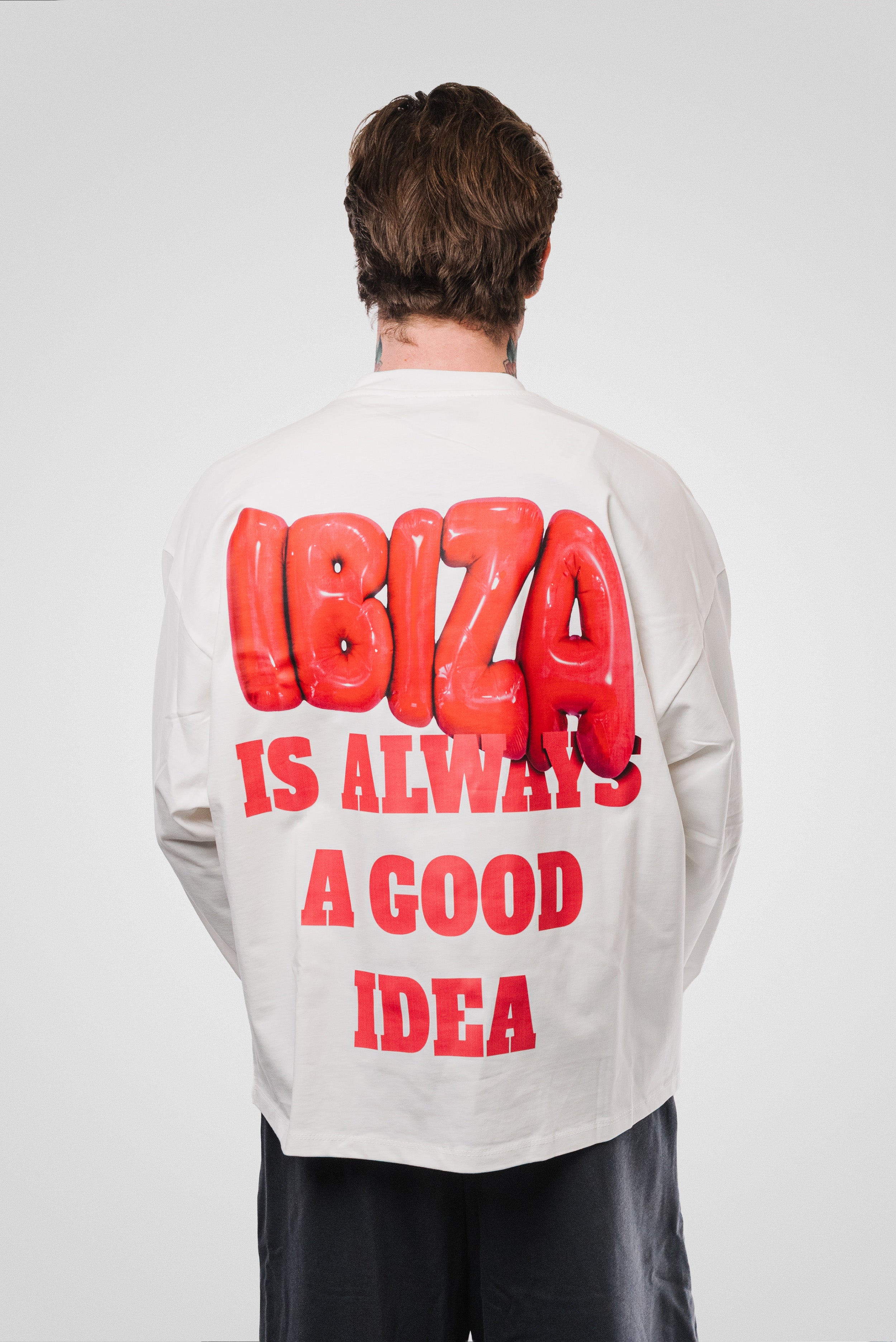 IBIZA SOLUTION LONGSLEEVE TEE WHITE - Replacement Brand