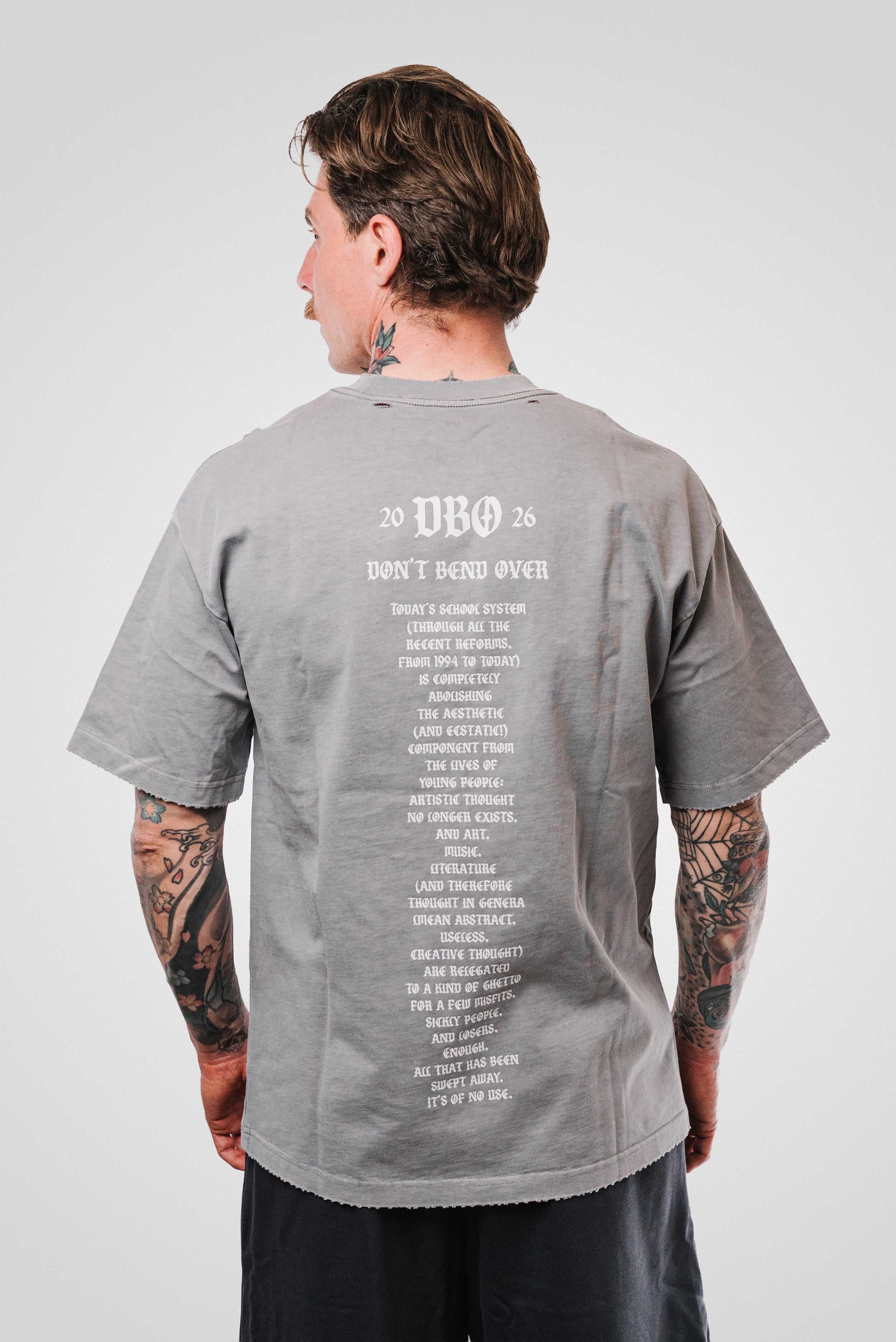 MASK WASHED TEE GREY - QYB