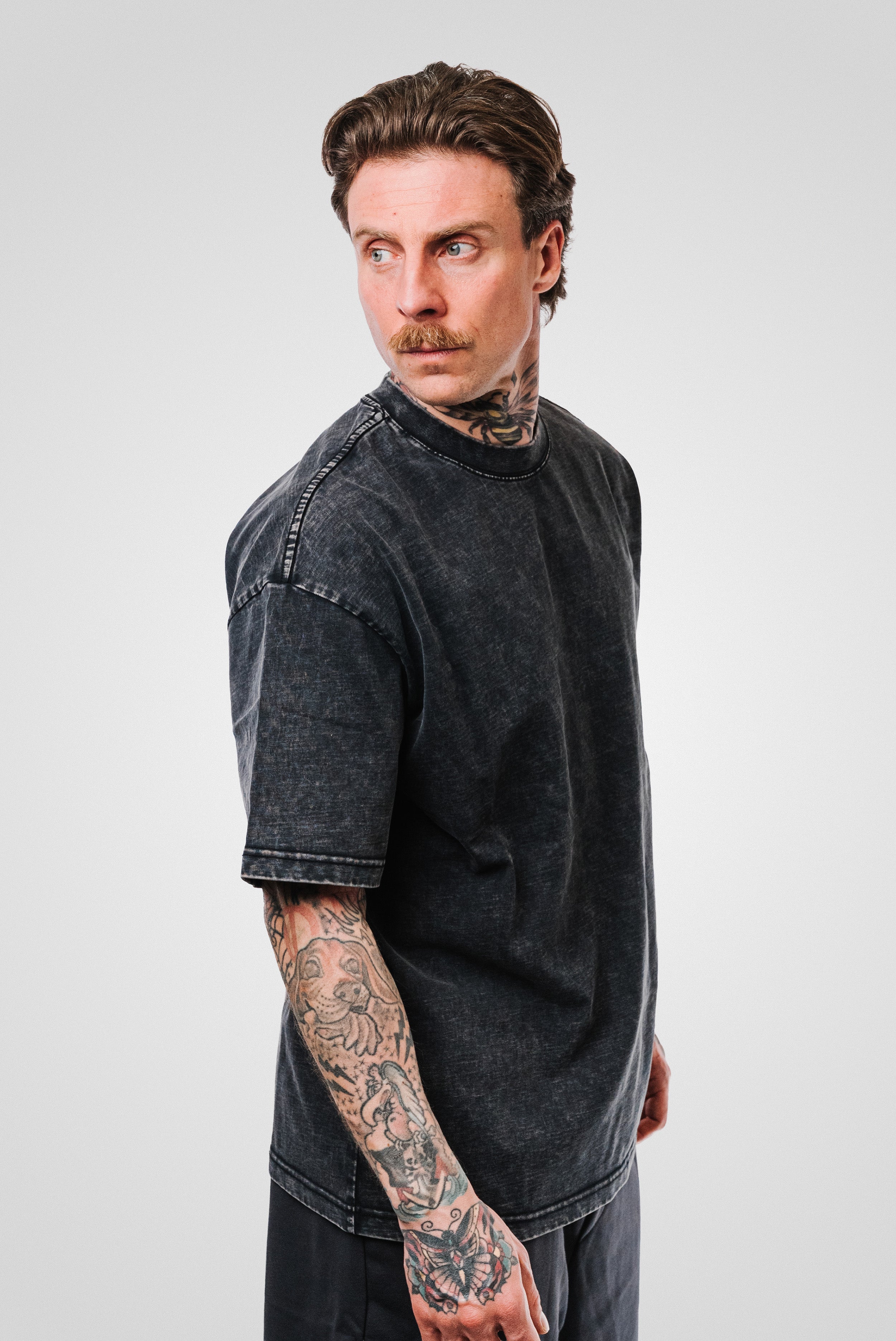 PUNK WASHED TEE BLACK - QYB