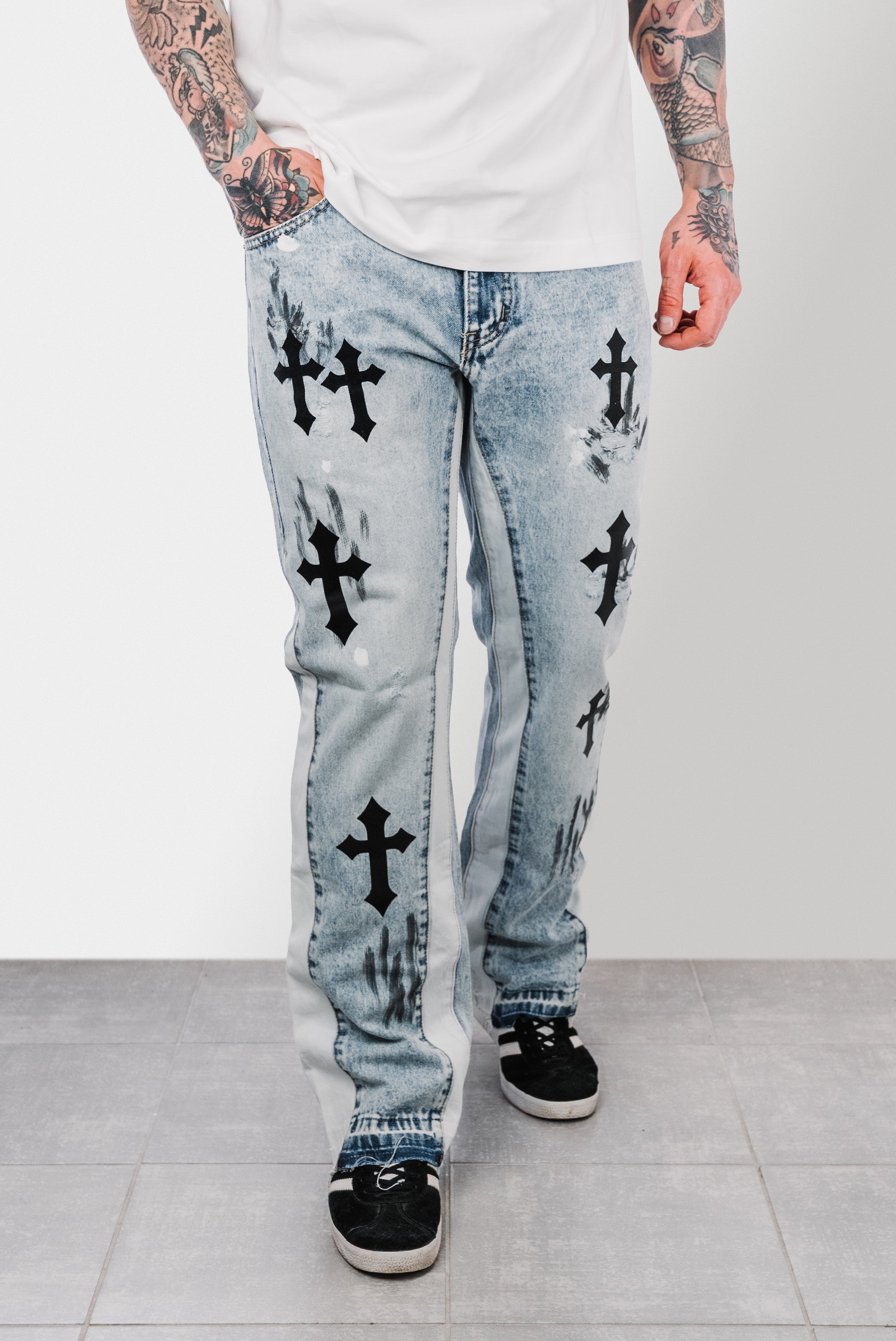 CROSS BLACK DENIM FLARE JEANS - Replacement Brand
