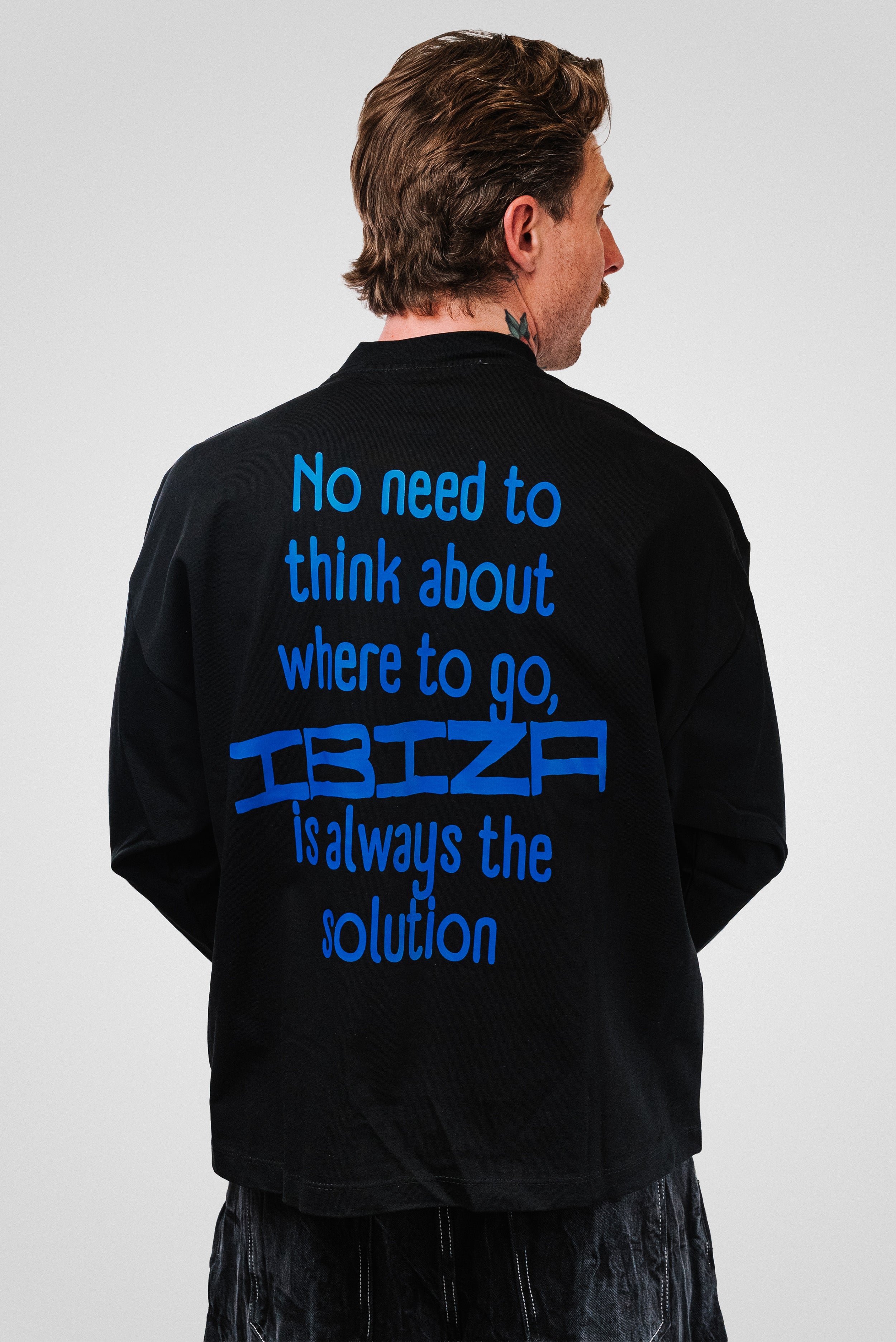 WHERE TO GO LONGSLEEVE TEE BLACK - Replacement Brand