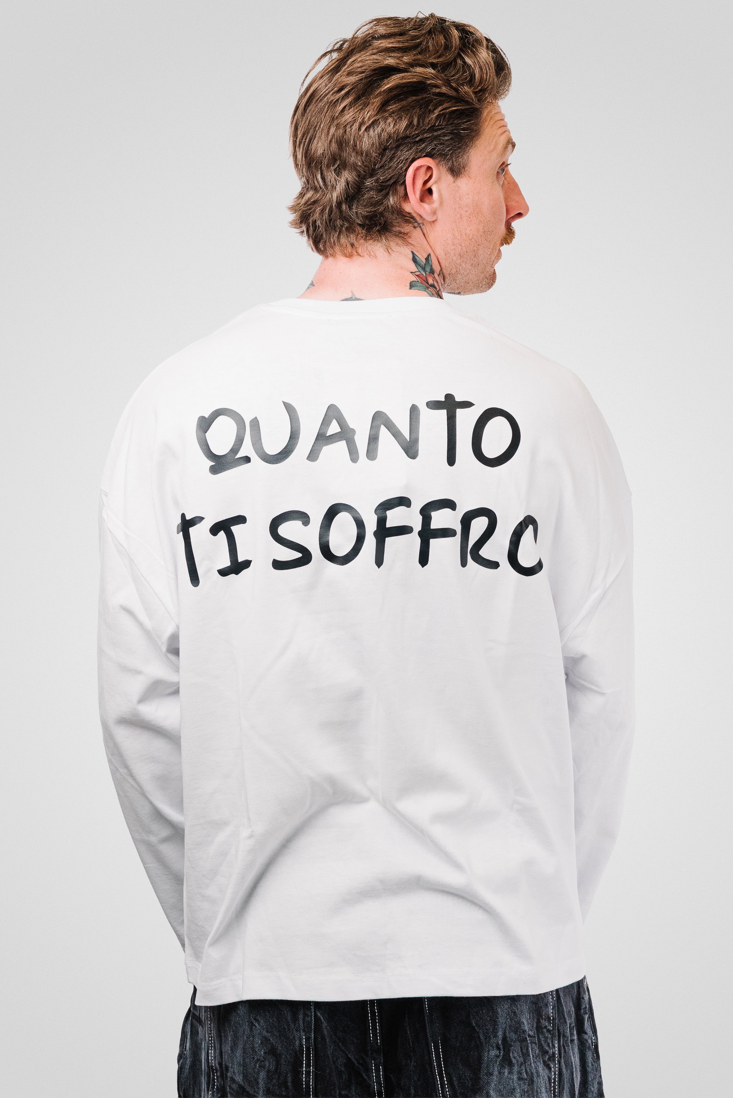 QUANTO TI SOFFRO BOXY LONGSLEEVE WHITE - Replacement Brand