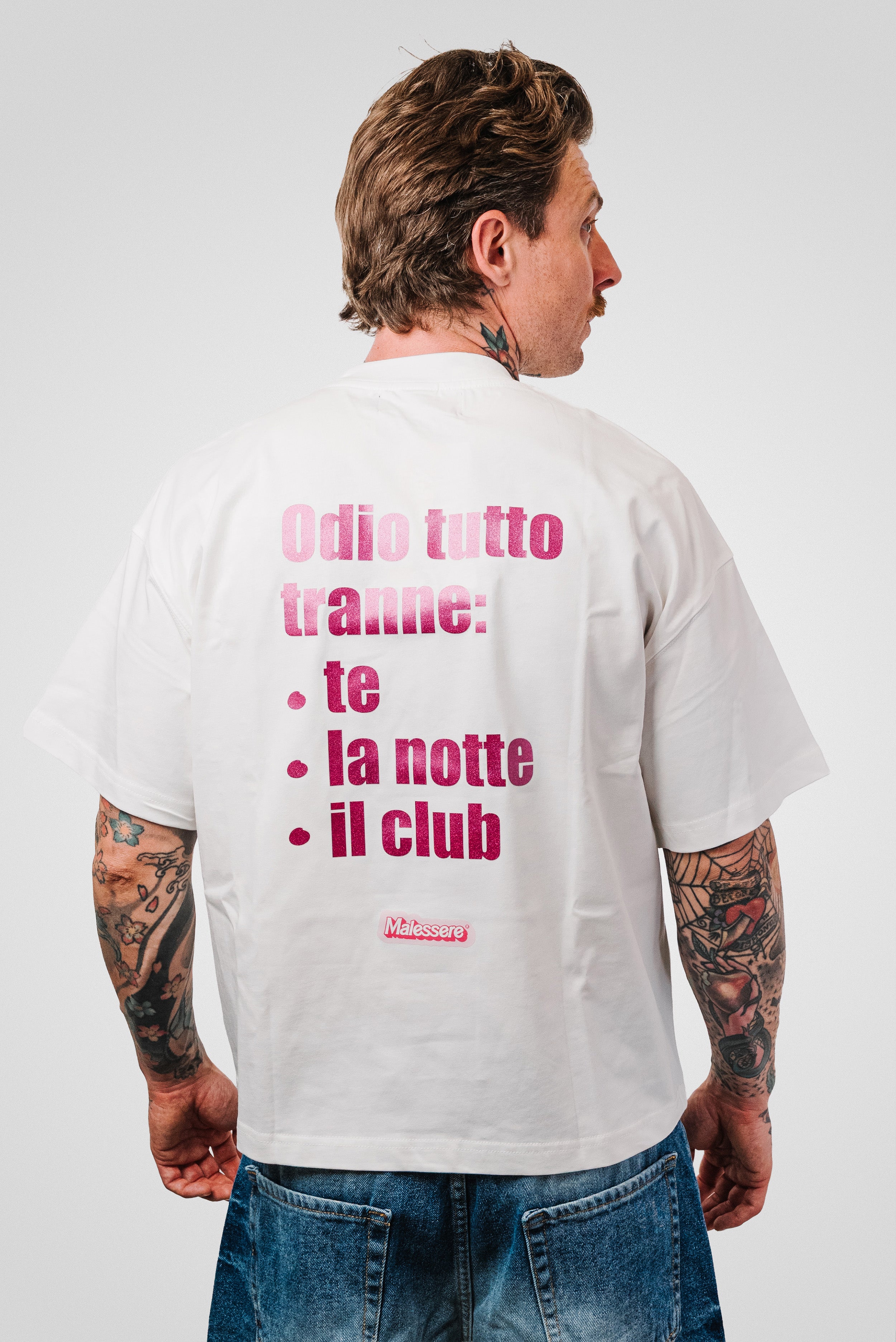 ODIO TUTTO BOXY TEE WHITE - Malessere Brand