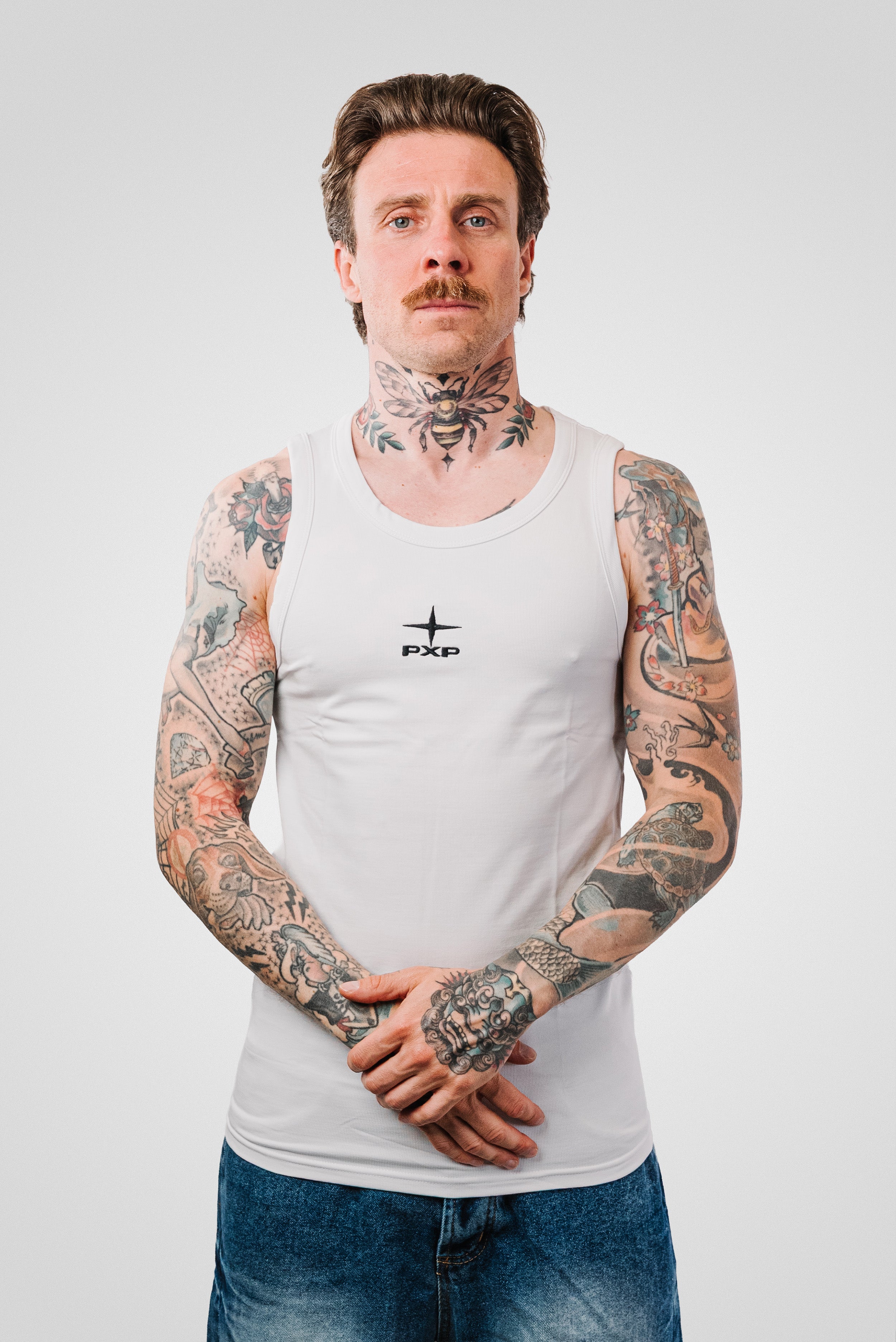 TANK TOP WHITE LOGO SHIRT - PXP Brand