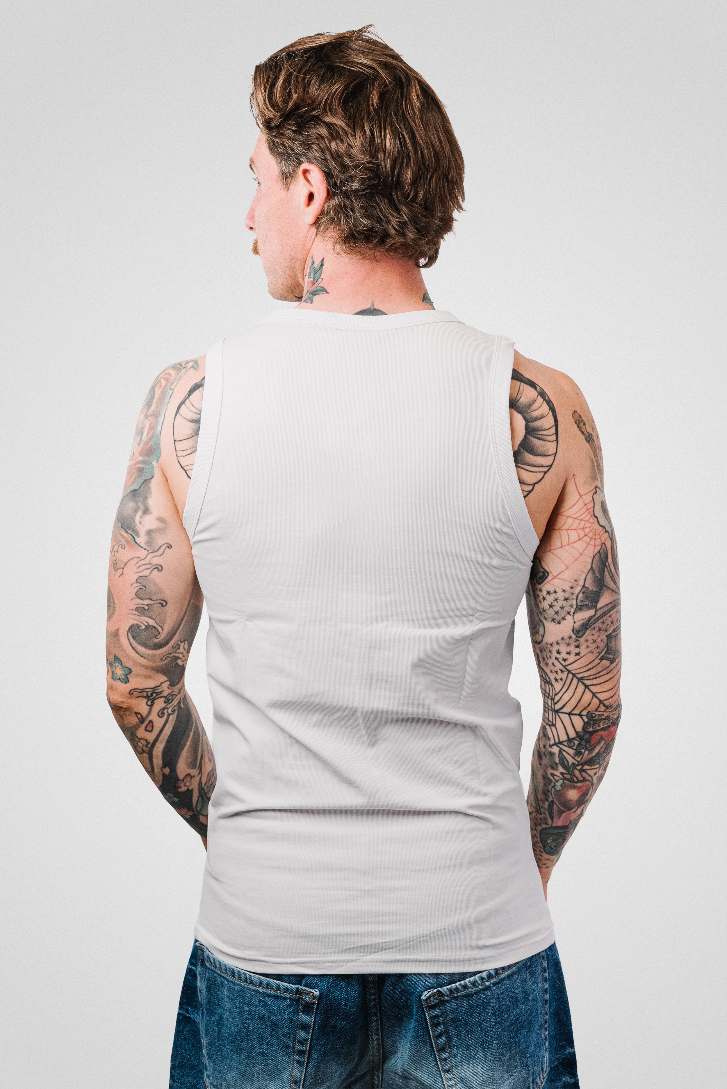 TANK TOP WHITE LOGO SHIRT - PXP Brand