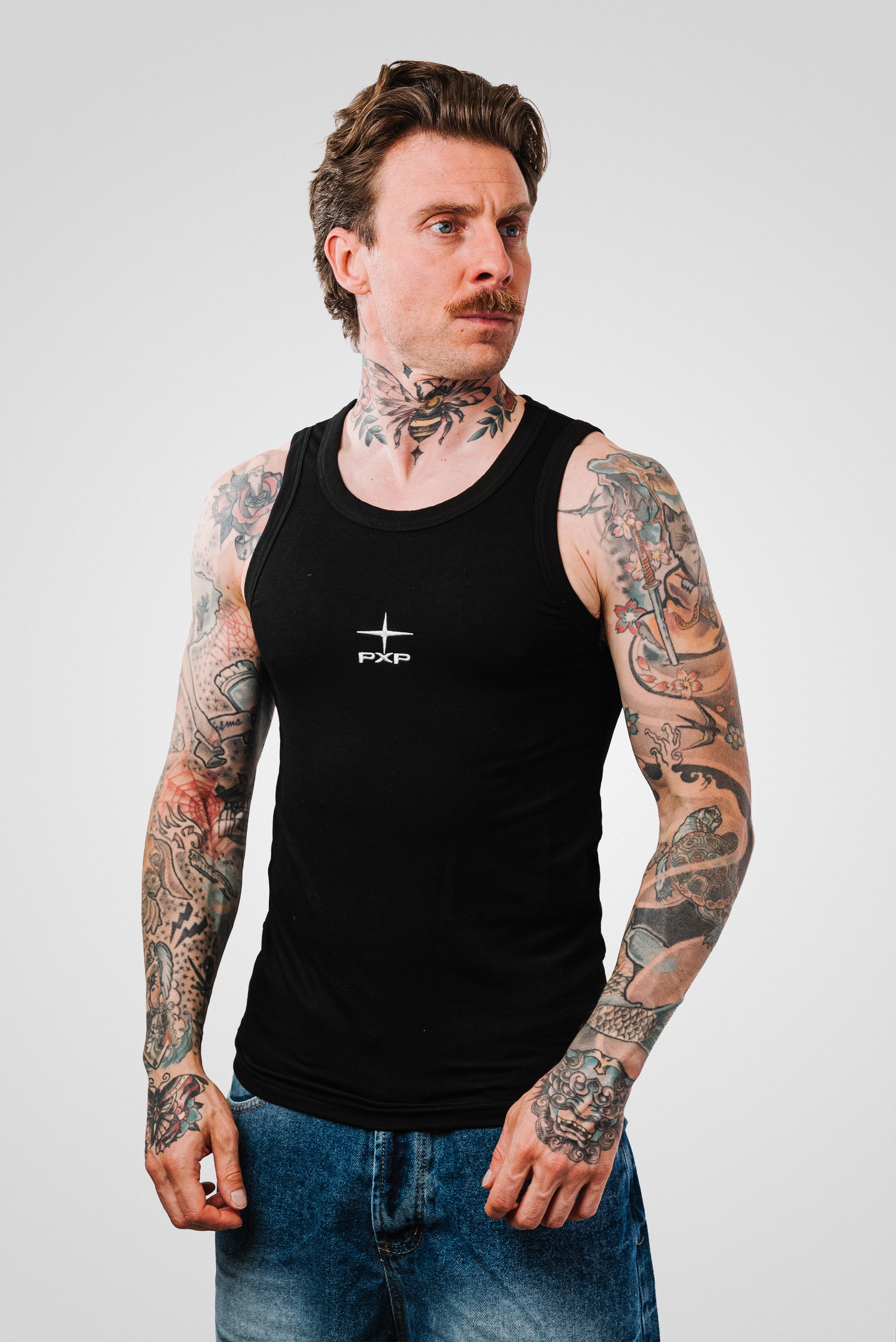 TANK TOP BLACK LOGO SHIRT - PXP Brand