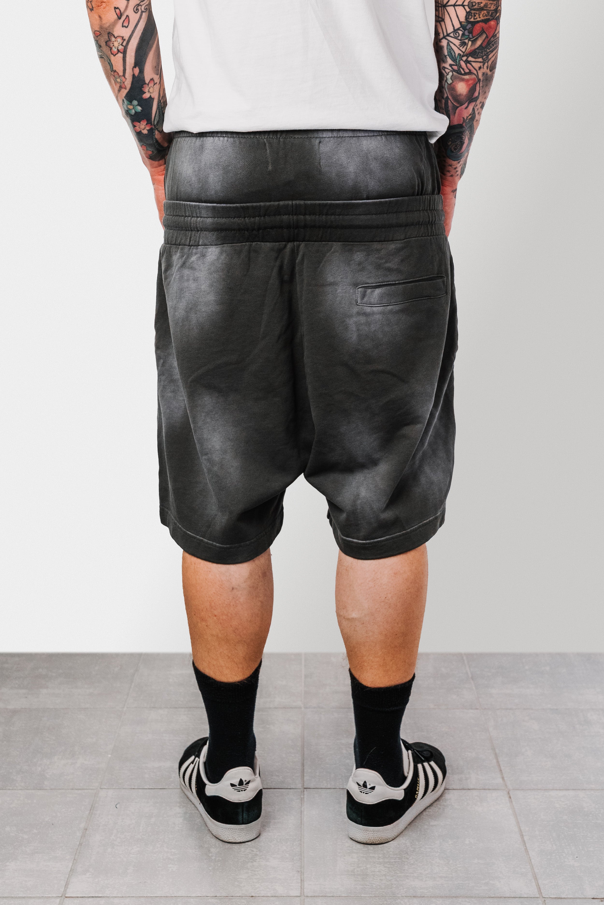 DOUBLE WASHED PETROL SHORTS - Shoebuya Design