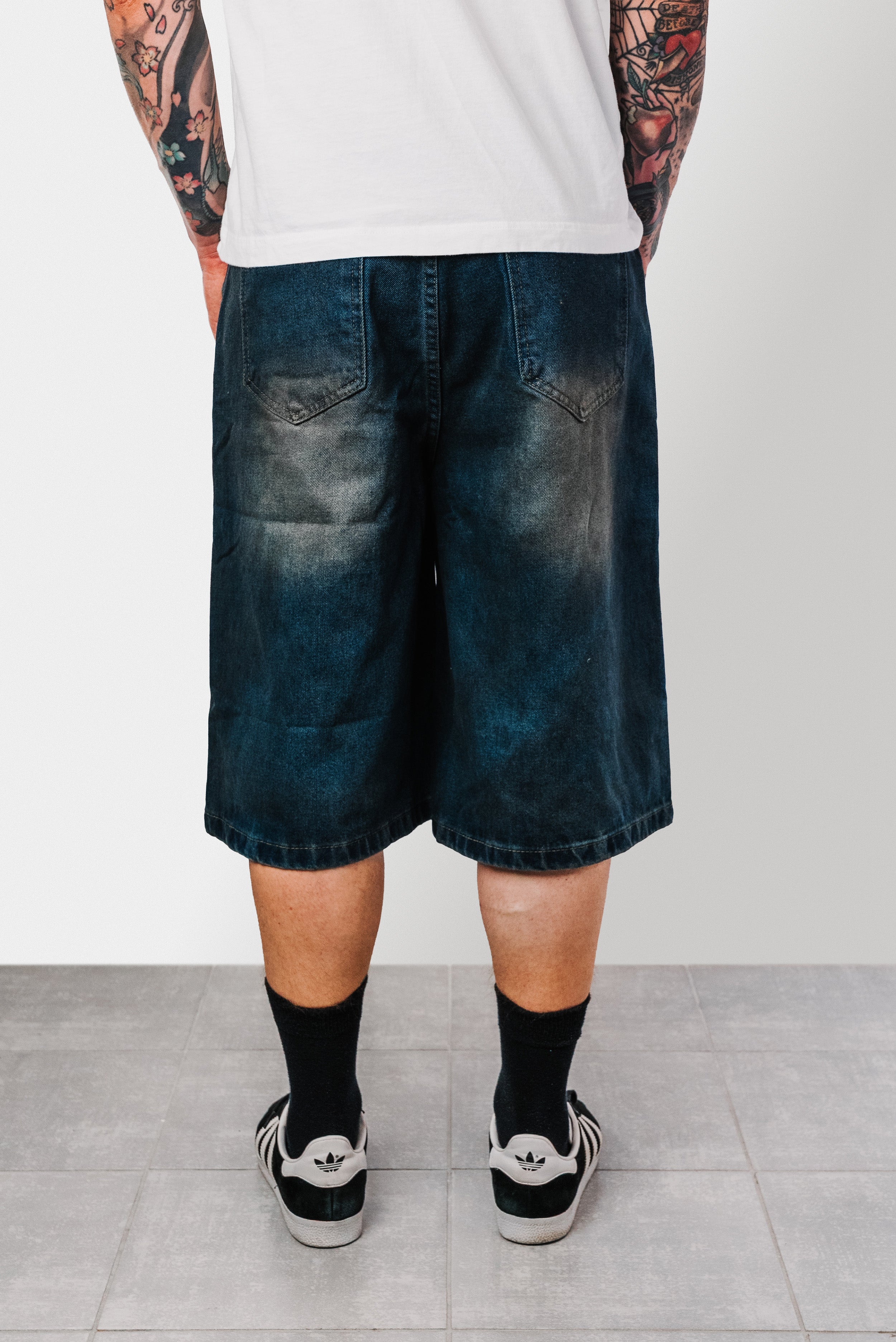 DREAMER CAMO BLUE DENIM SHORTS - Shoebuya Design