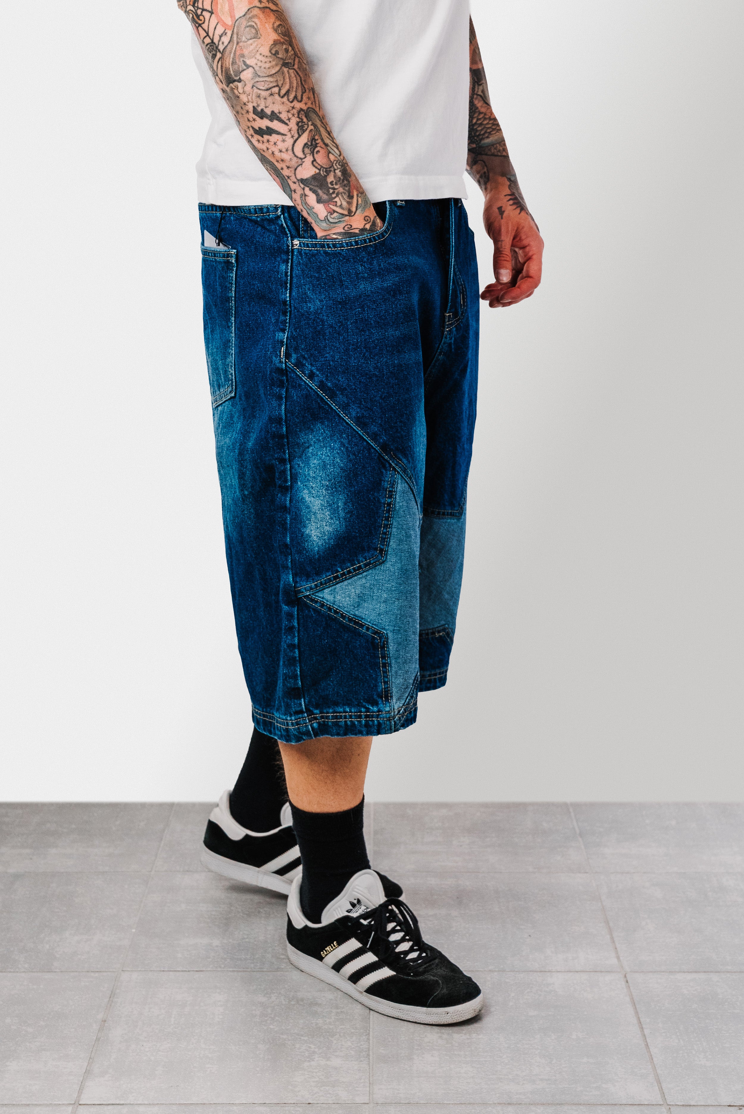 STAR BLUE DENIM SHORTS - Shoebuya Design