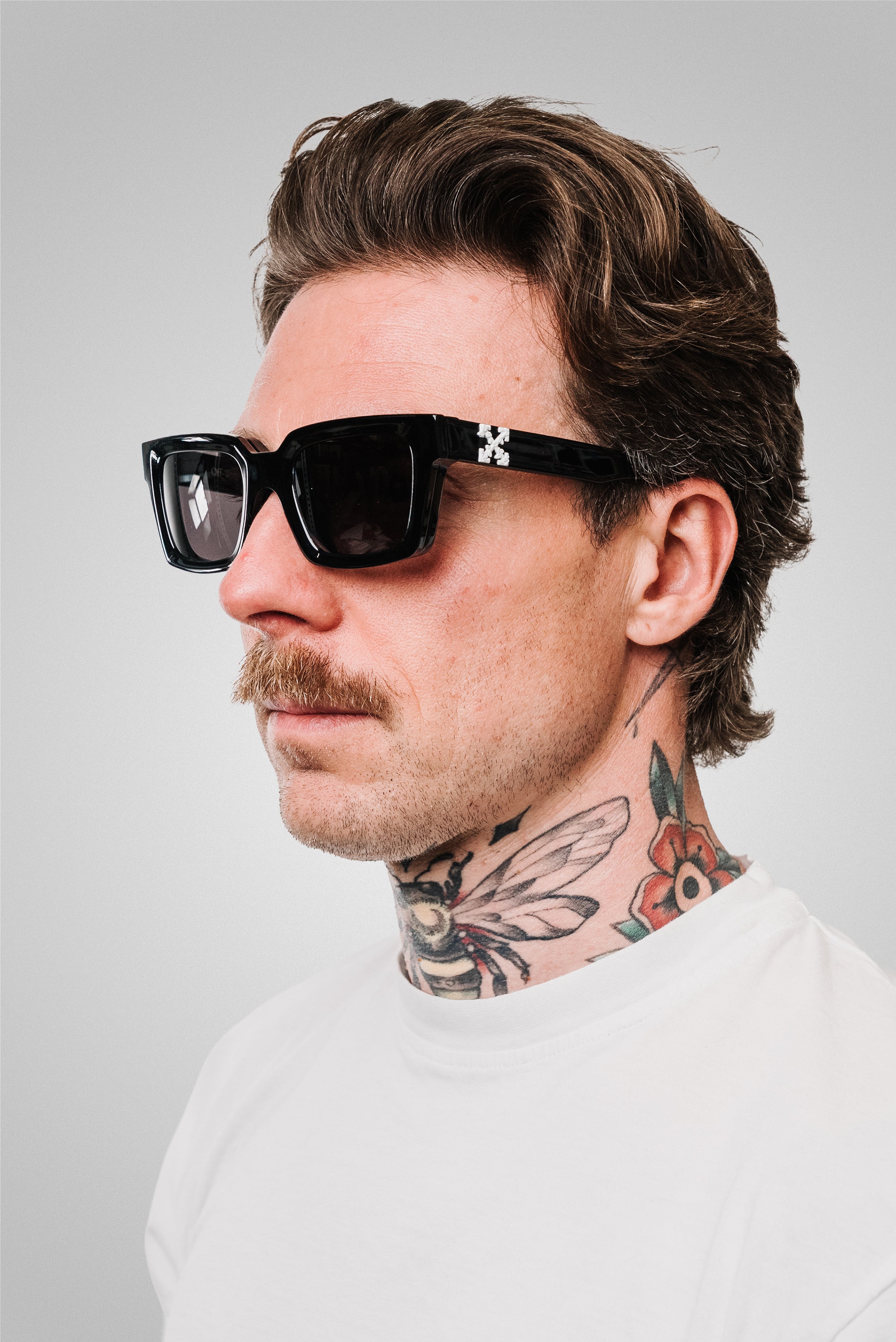 OFF WHITE SUNGLASSES CLIP ON BLACK
