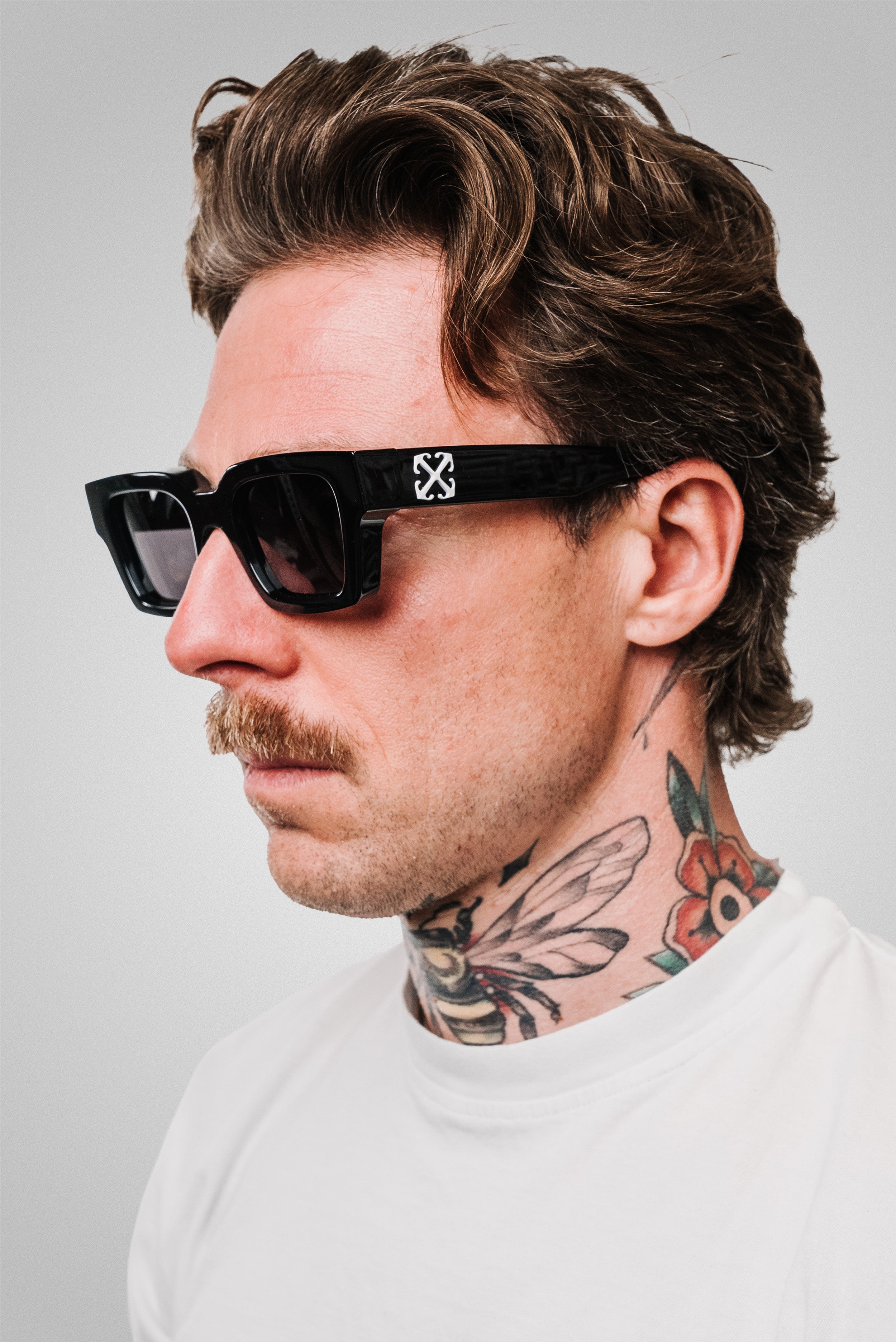 OFF WHITE SUNGLASSES STYLE 21 BLACK NEW LOGO