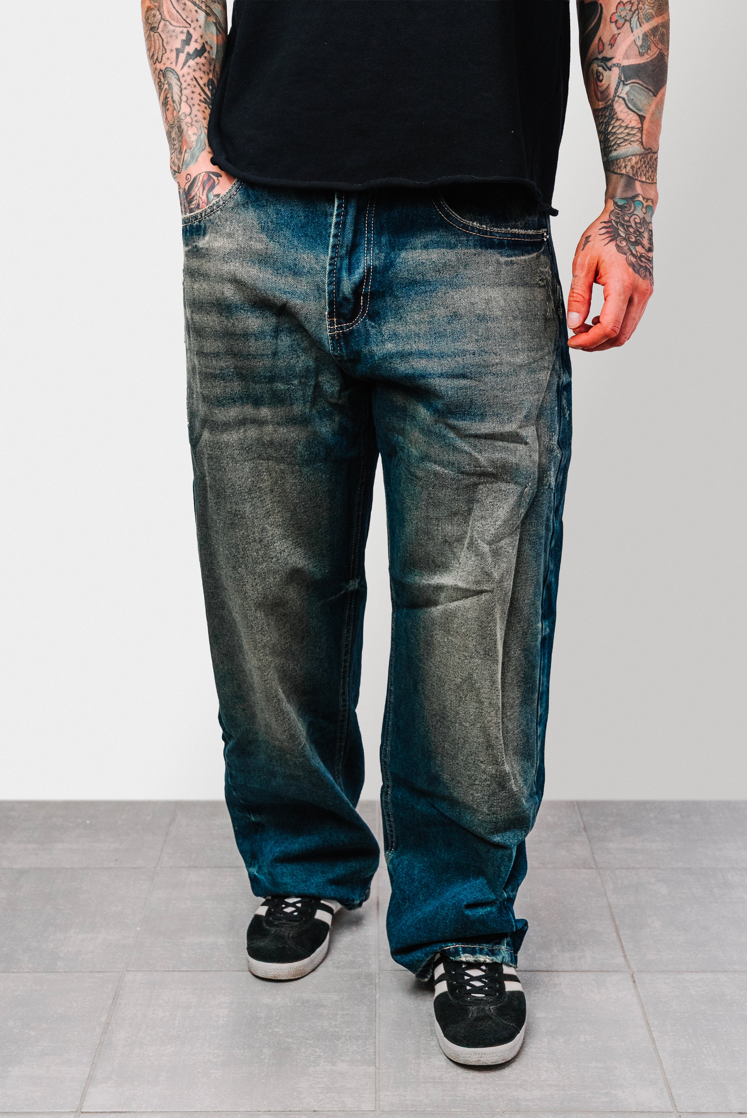 ORIENTE SLAVED DENIM BLUE JEANS - Replacement Brand