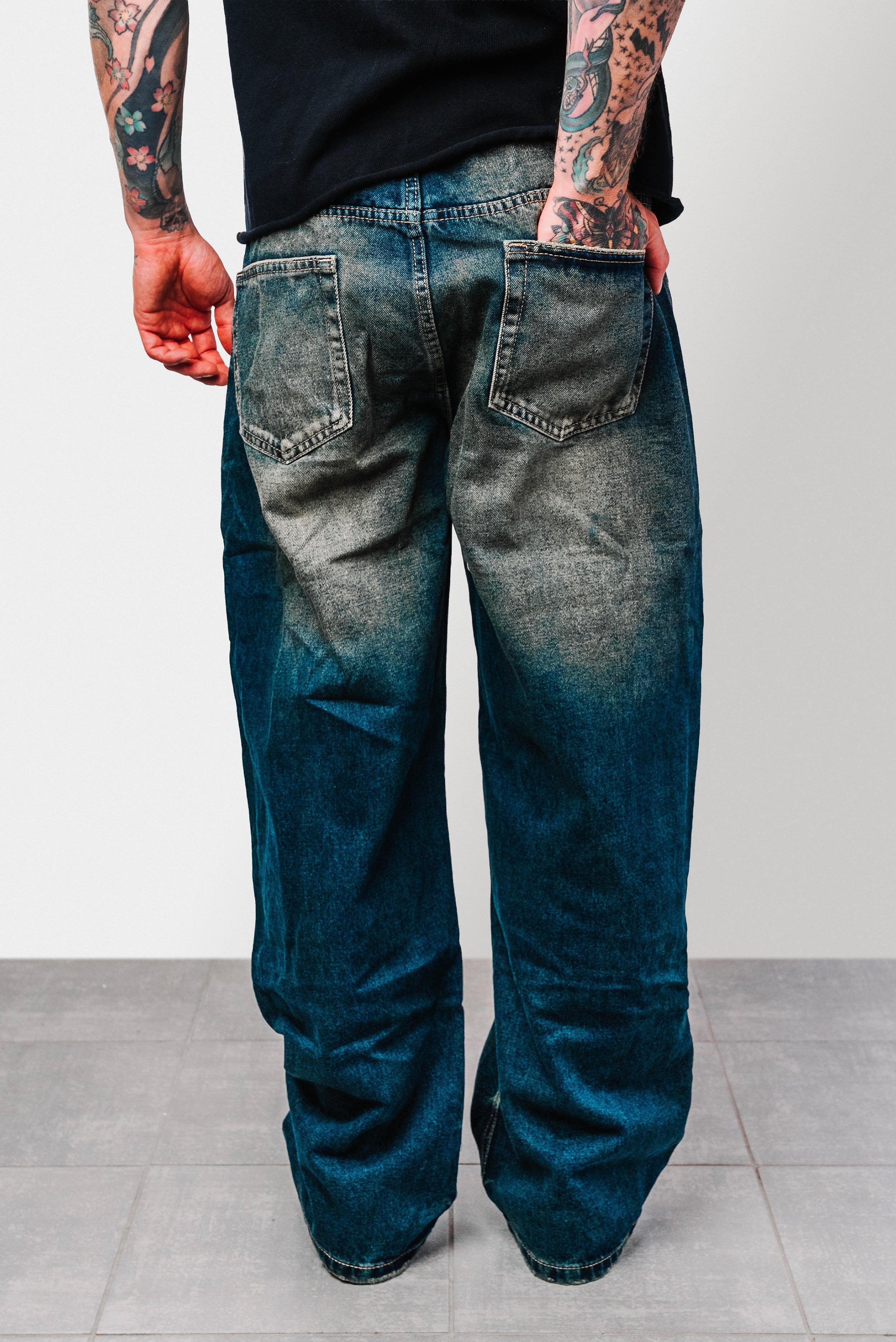 ORIENTE SLAVED DENIM BLUE JEANS - Replacement Brand