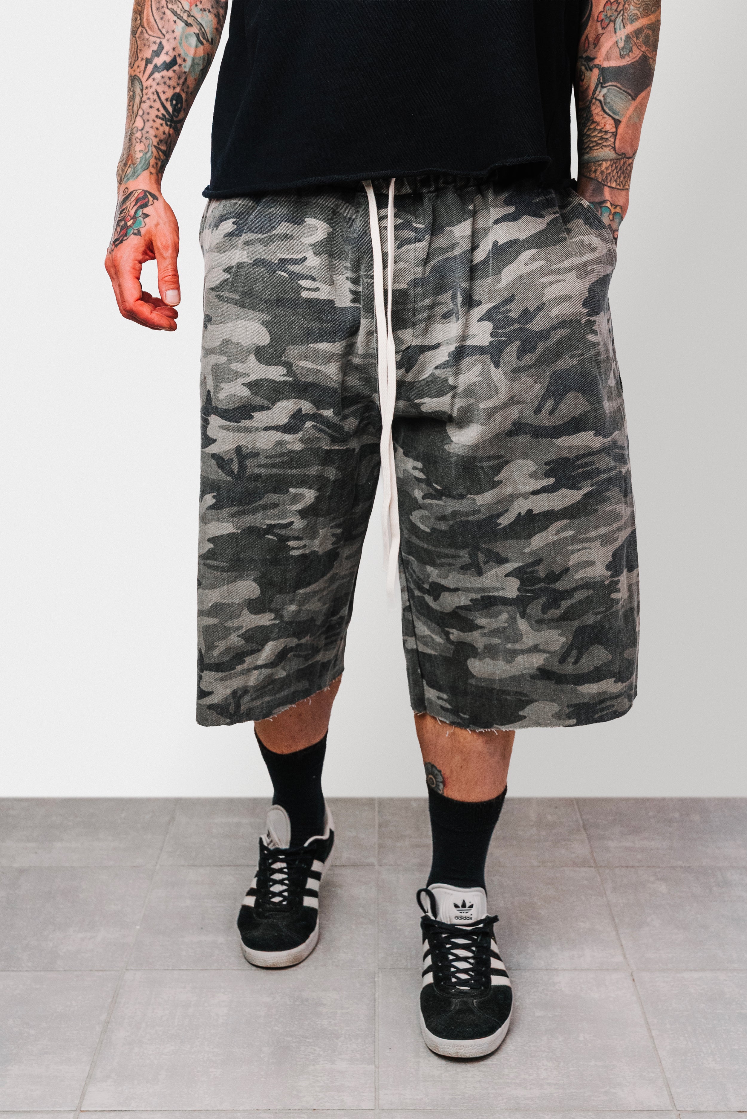 CAMO MILITARY GREEN COTTON JORTS - Replacement Brand