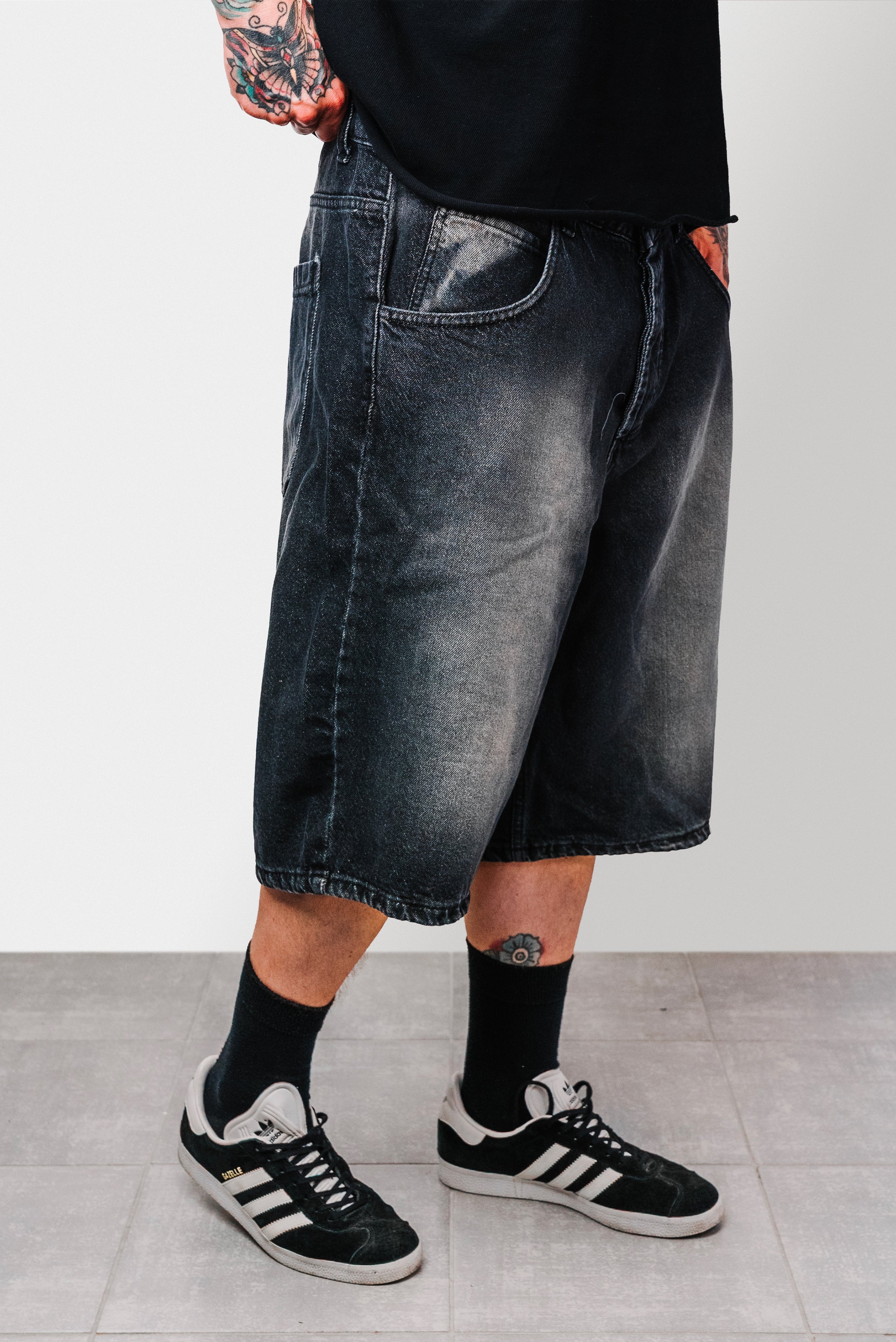 LUKE DENIM BLACK SHORTS - Replacement Brand