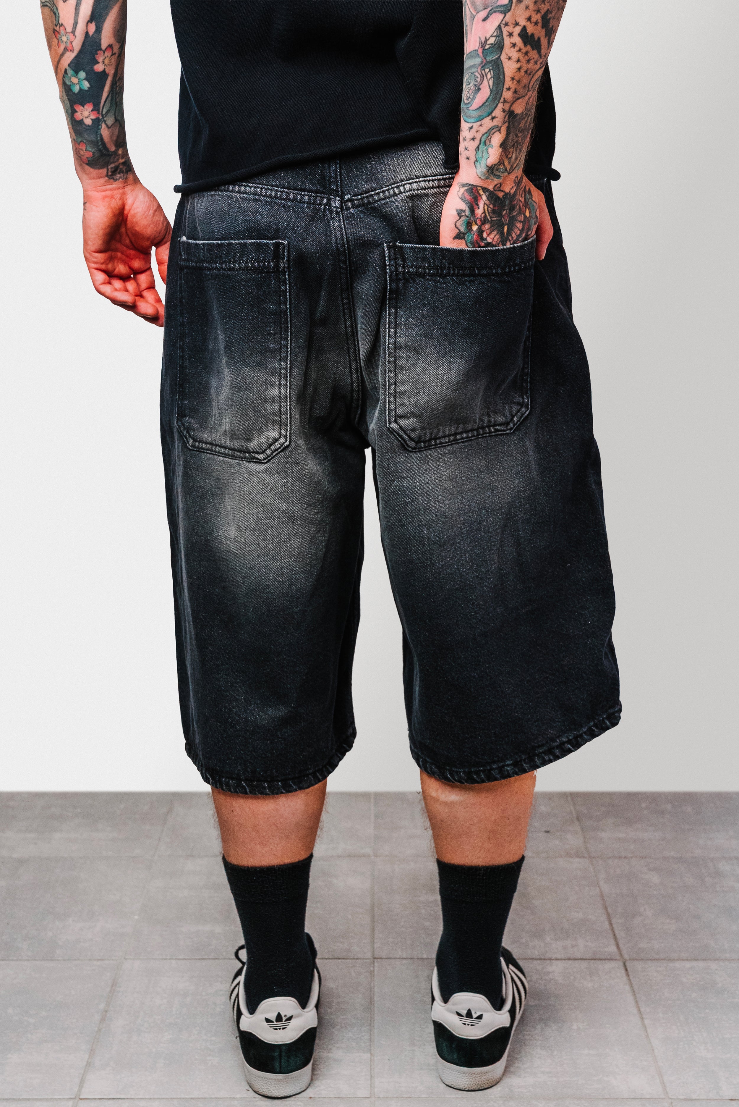 LUKE DENIM BLACK SHORTS - Replacement Brand