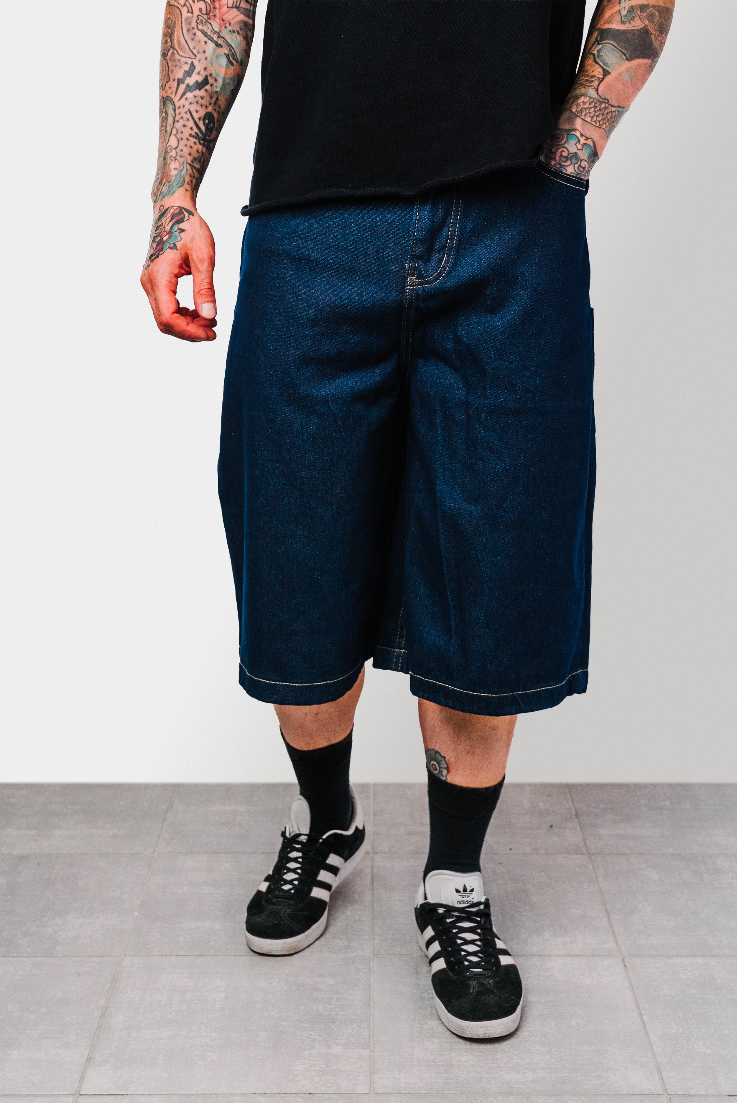 MULTI POCKET RAW DENIM JORTS - Shoebuya Design