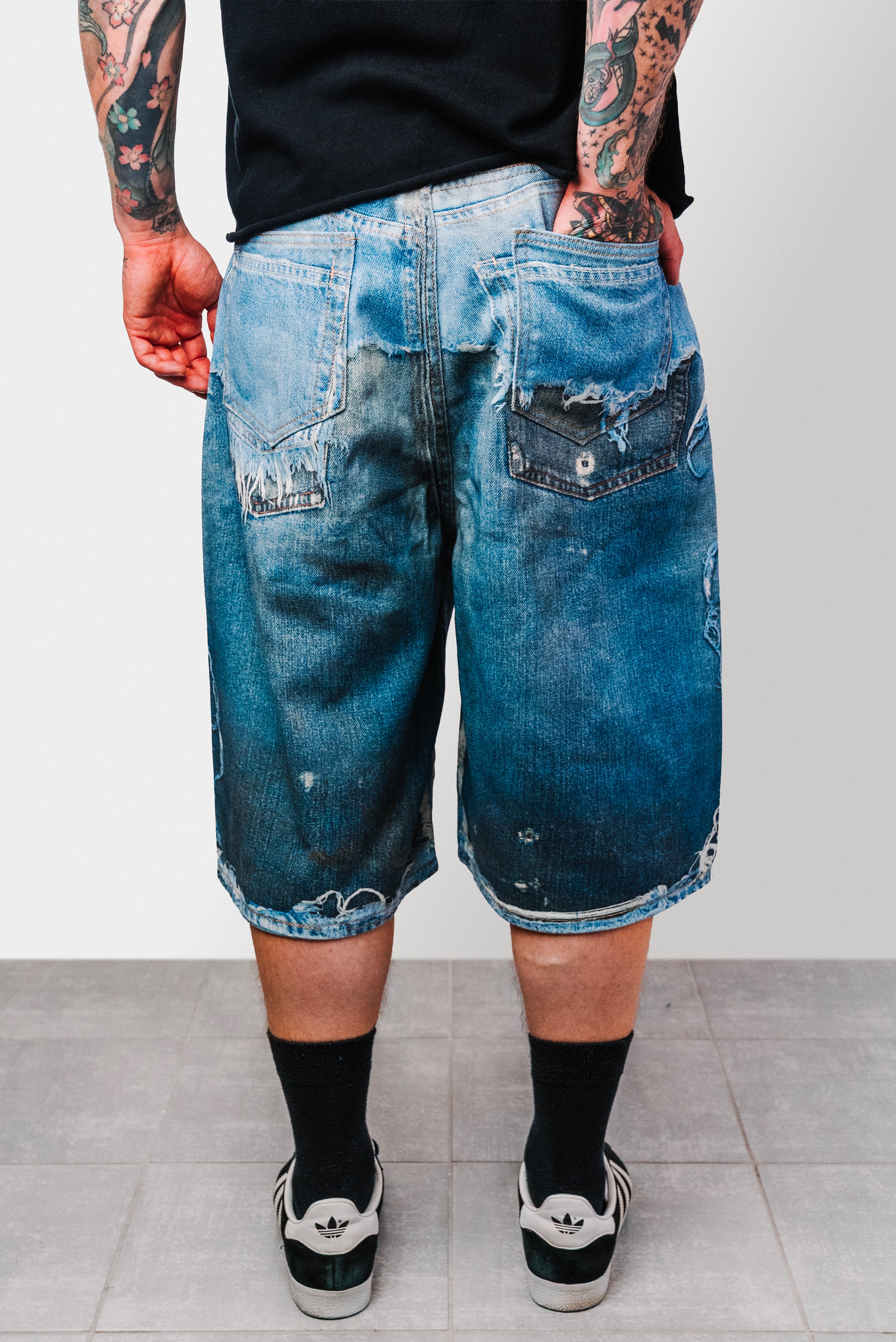 STUDIOS LIGHT BLUE DENIM JORTS - Shoebuya Design
