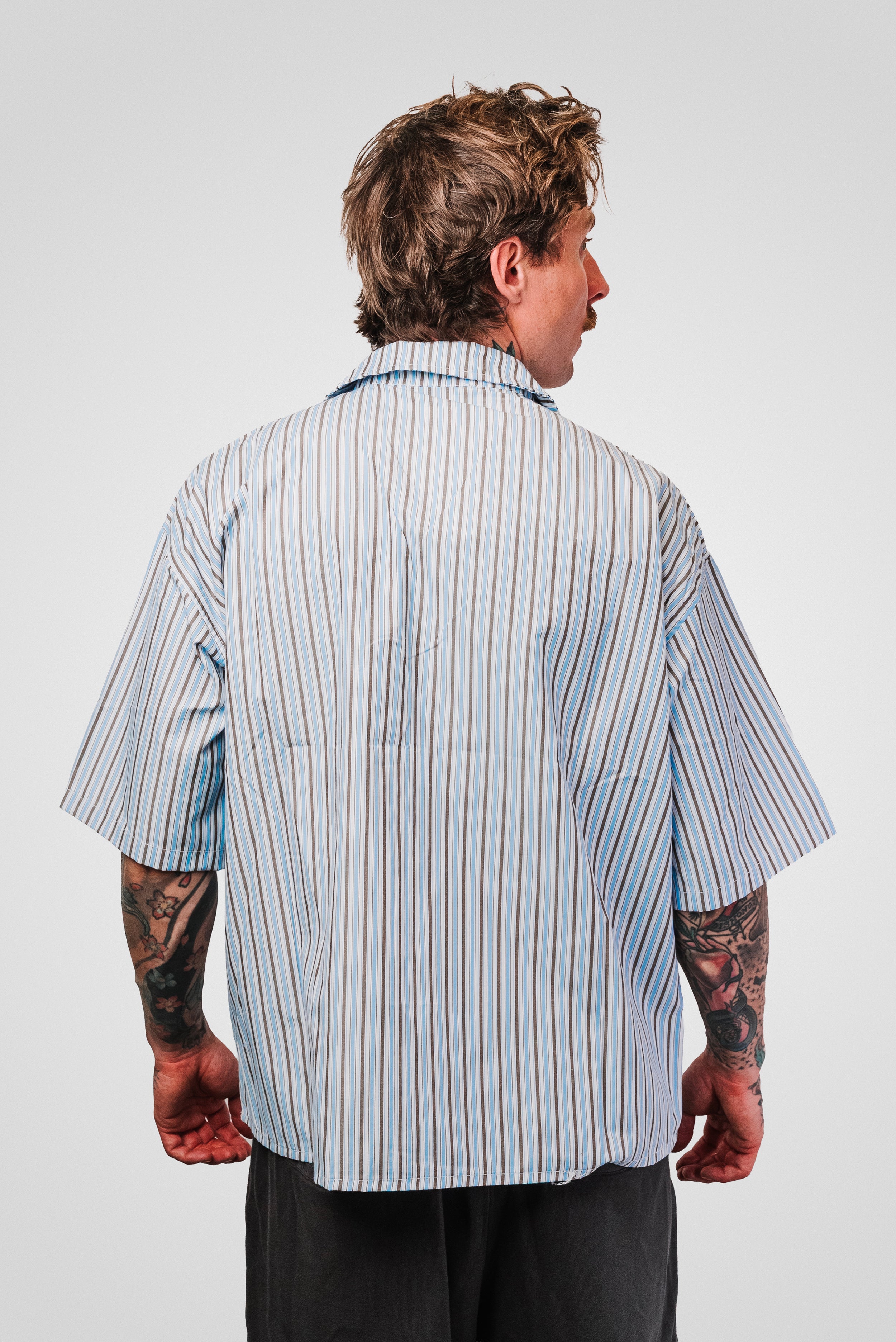BASIC LINE BLUE & LIGHT BROWN SHIRT - Replacement Brand