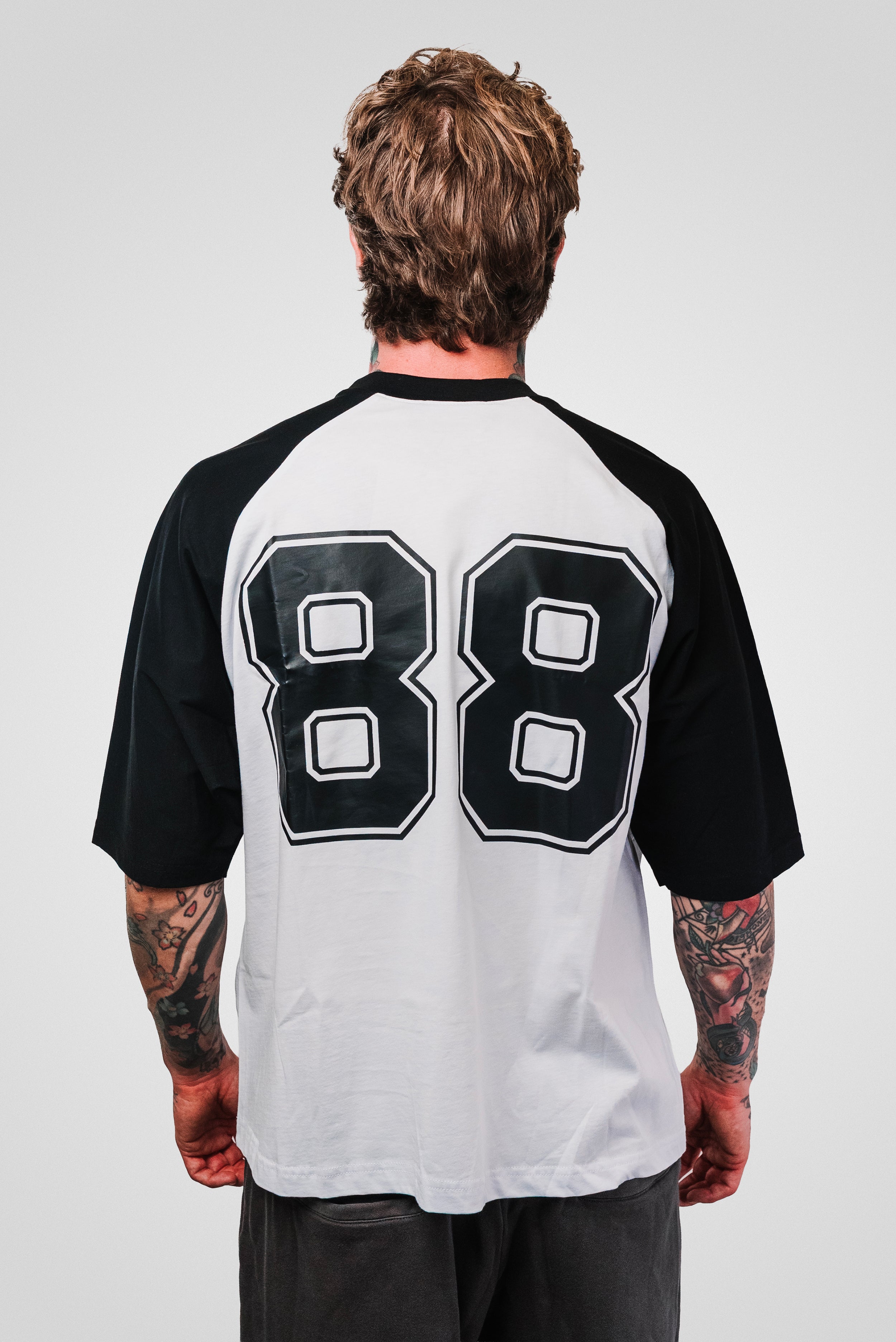 88 BLACK SLEEVE TEE WHITE - Replacement Brand