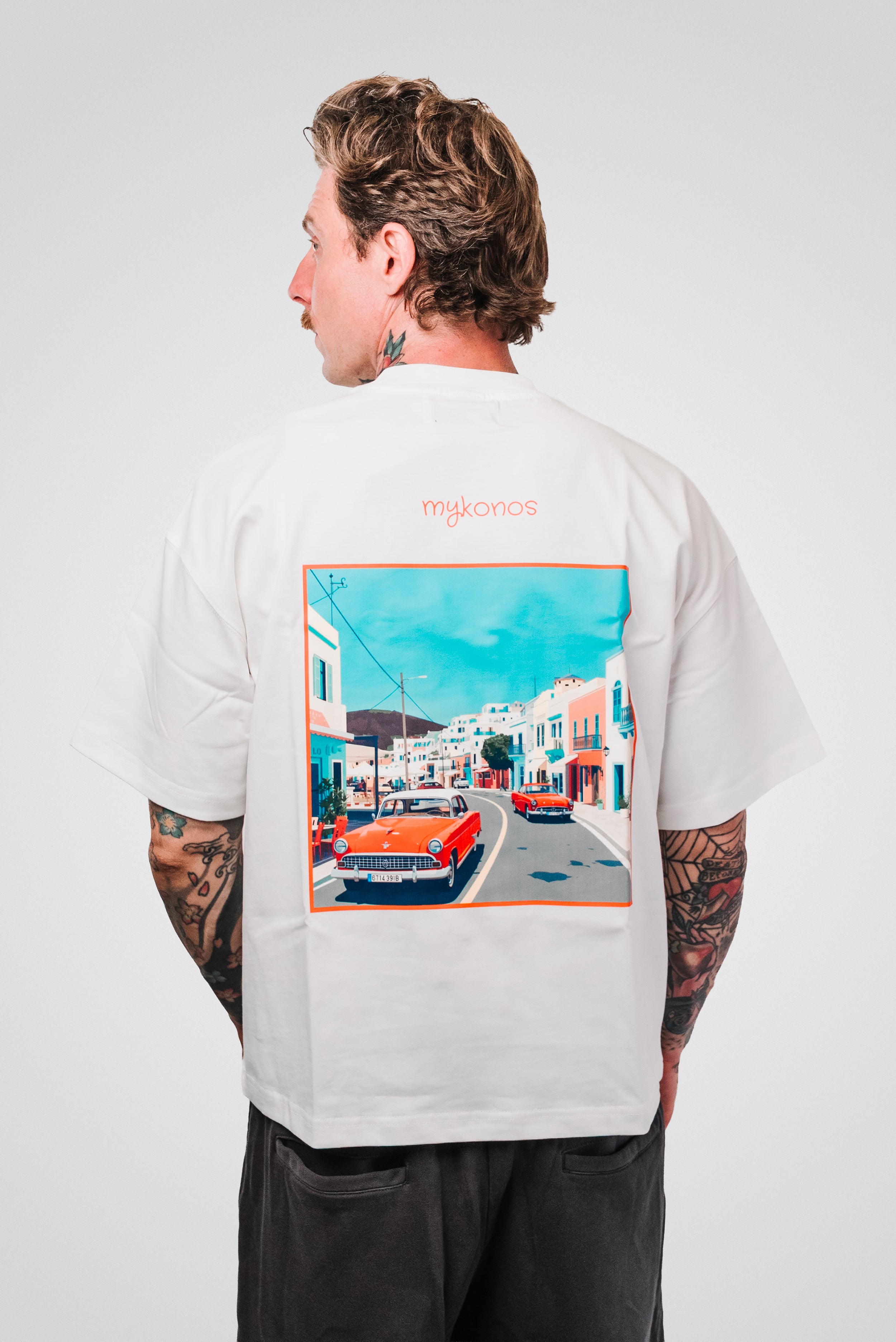 MYKONOS BOXY TEE WHITE - Shoebuya Design