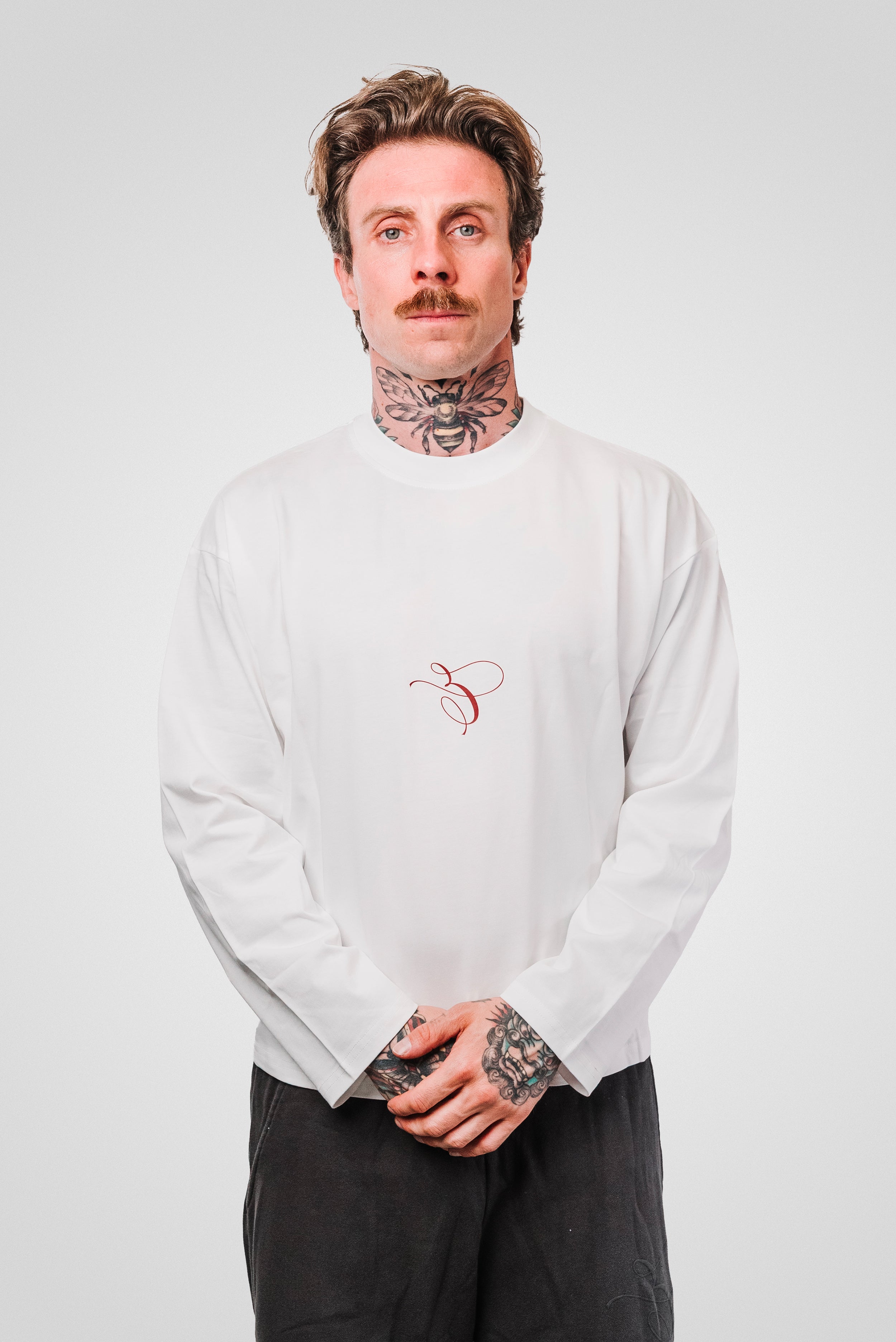 BORN TO CREATE WHITE BOXY LONGSLEEVE - TheDoubleE