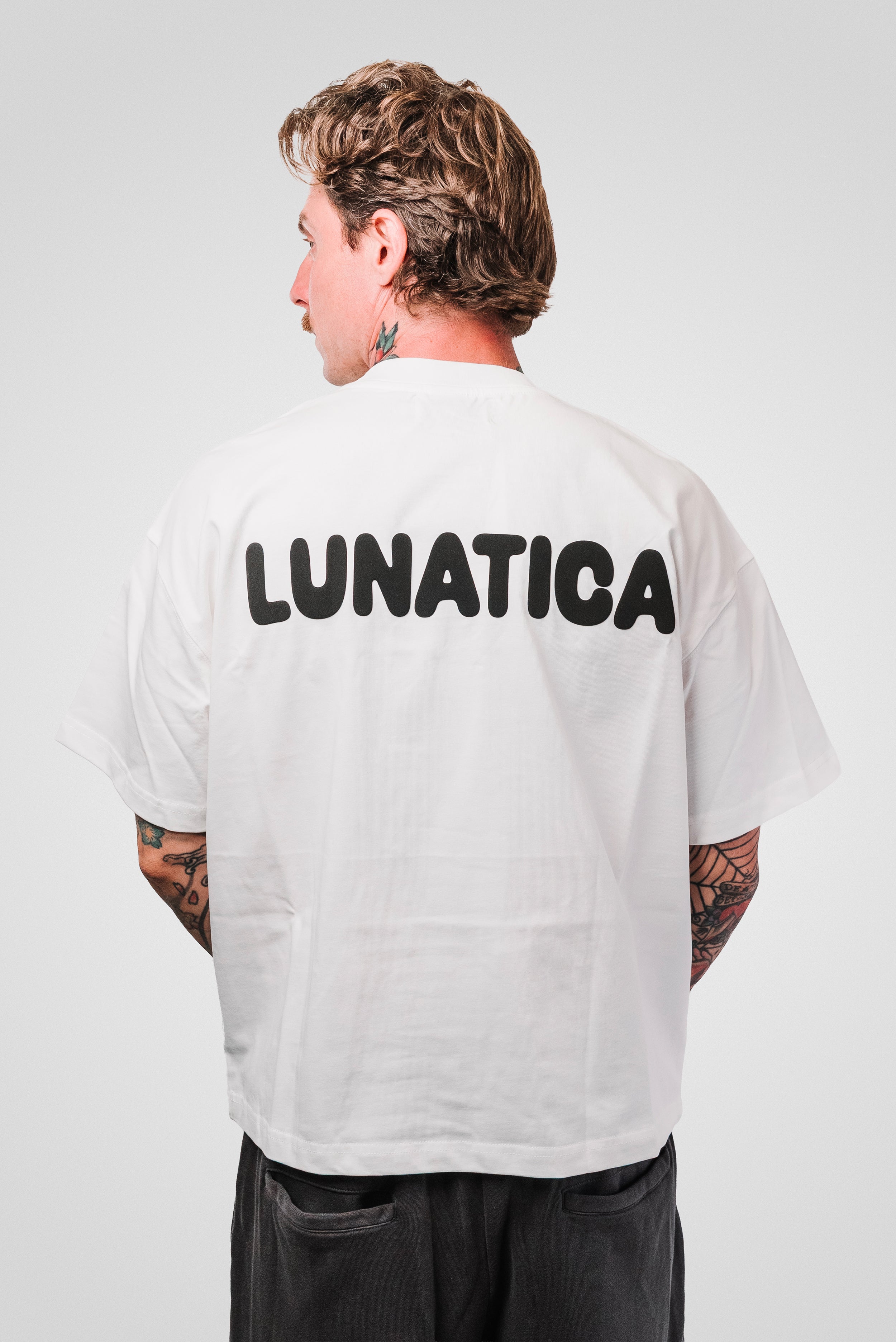 LUNATICA BOXY WHITE TEE - Shoebuya Design