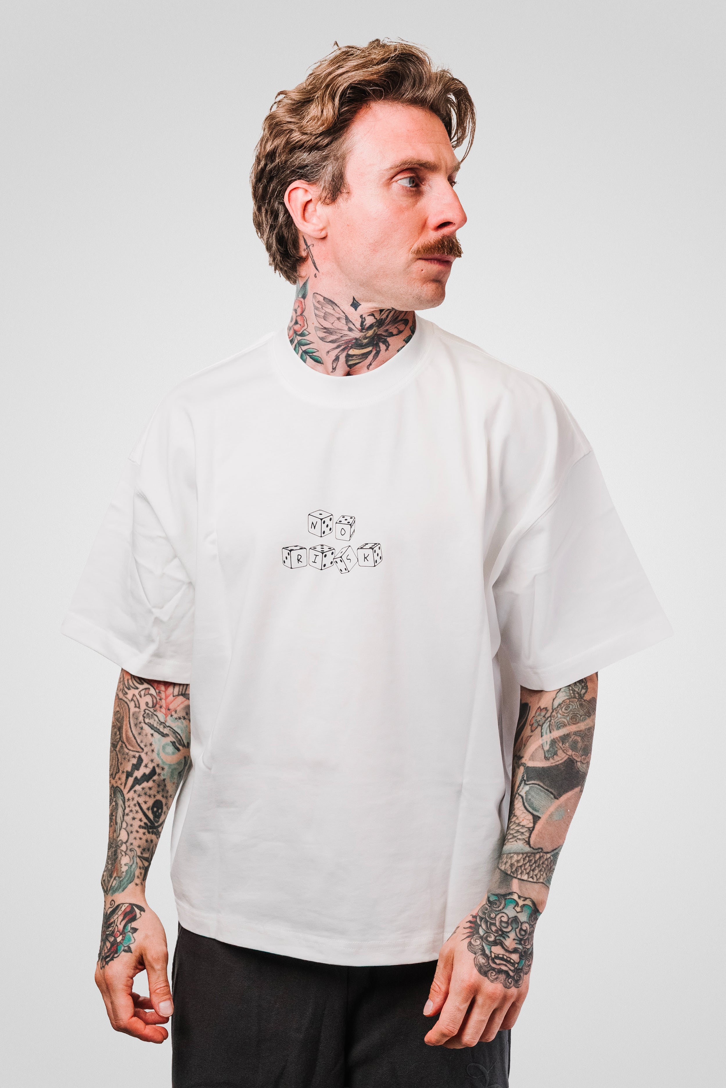 NO RISK NO STORY BOXY TEE WHITE - Shoebuya Design