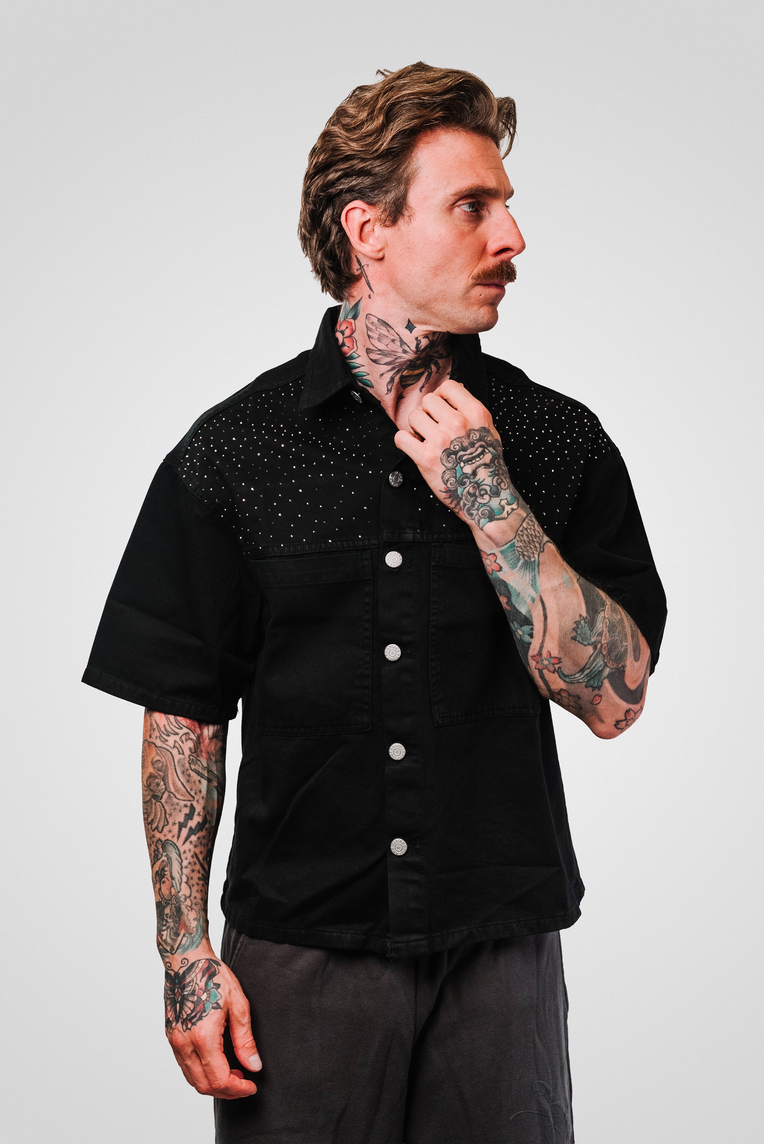 DENIM BLACK SPARCKLY JACKET UNISEX - Replacement Brand