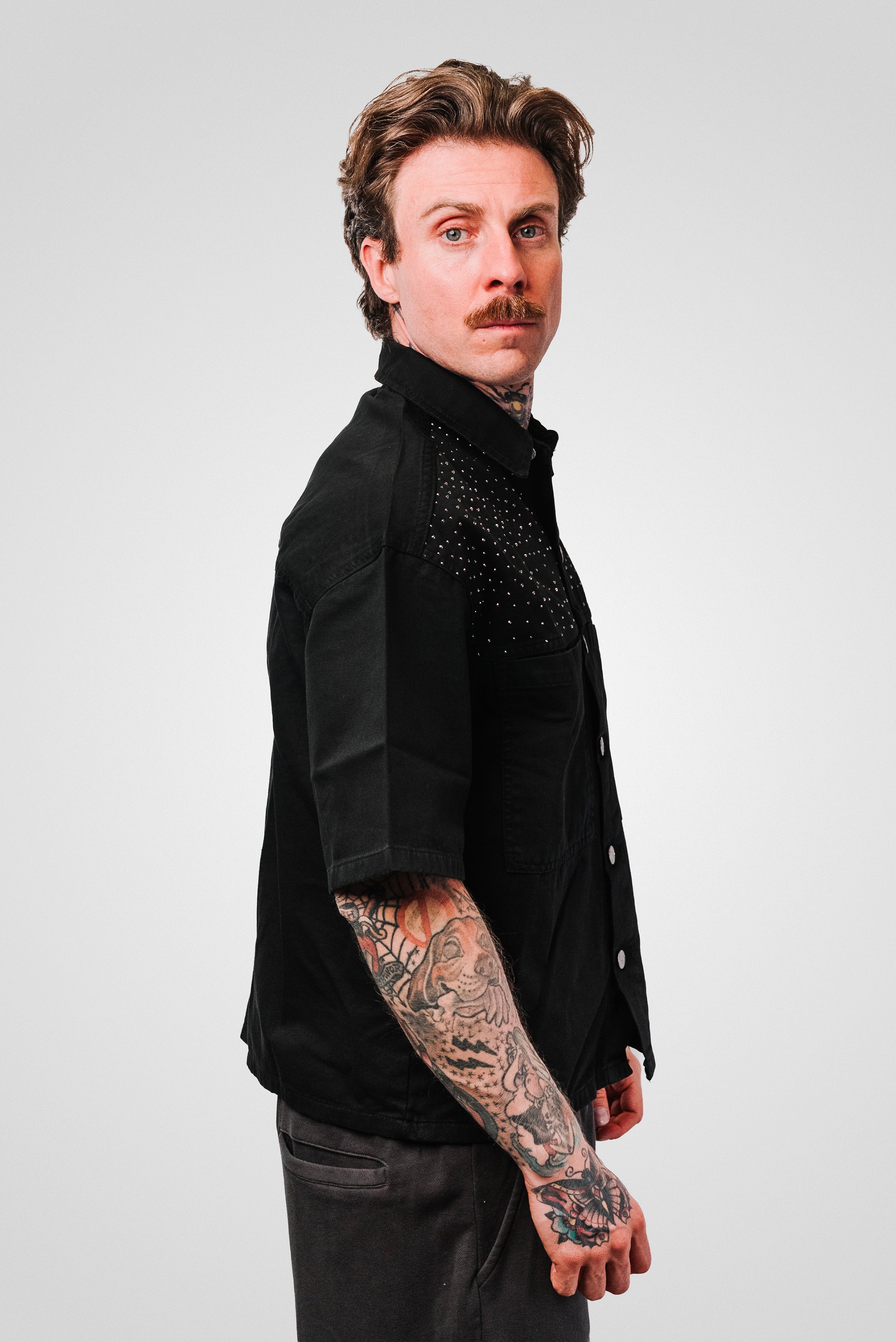 DENIM BLACK SPARCKLY JACKET UNISEX - Replacement Brand
