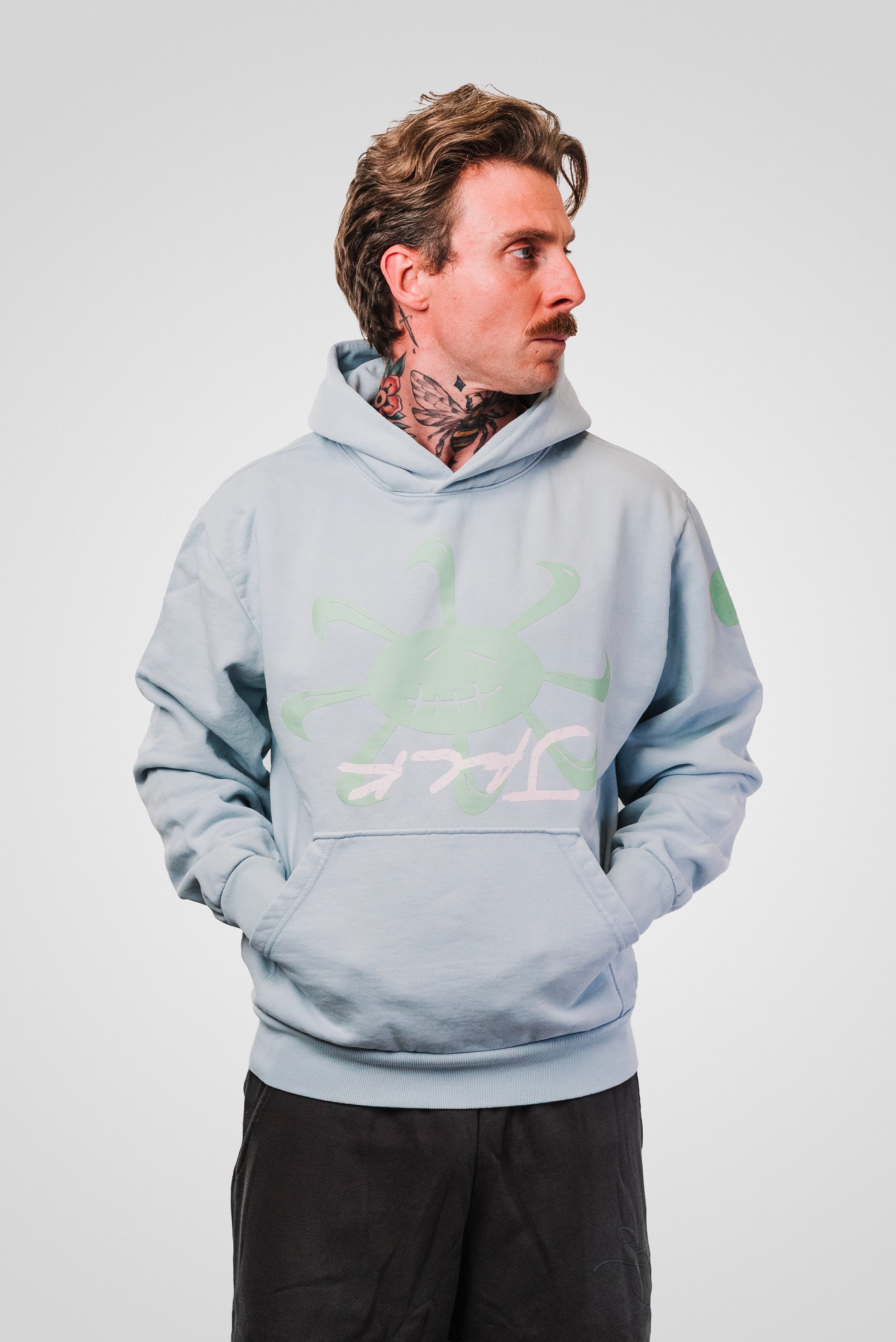 CJ X NIKE SMILEY SWOOSH HOODIE GREY - Travis Scott