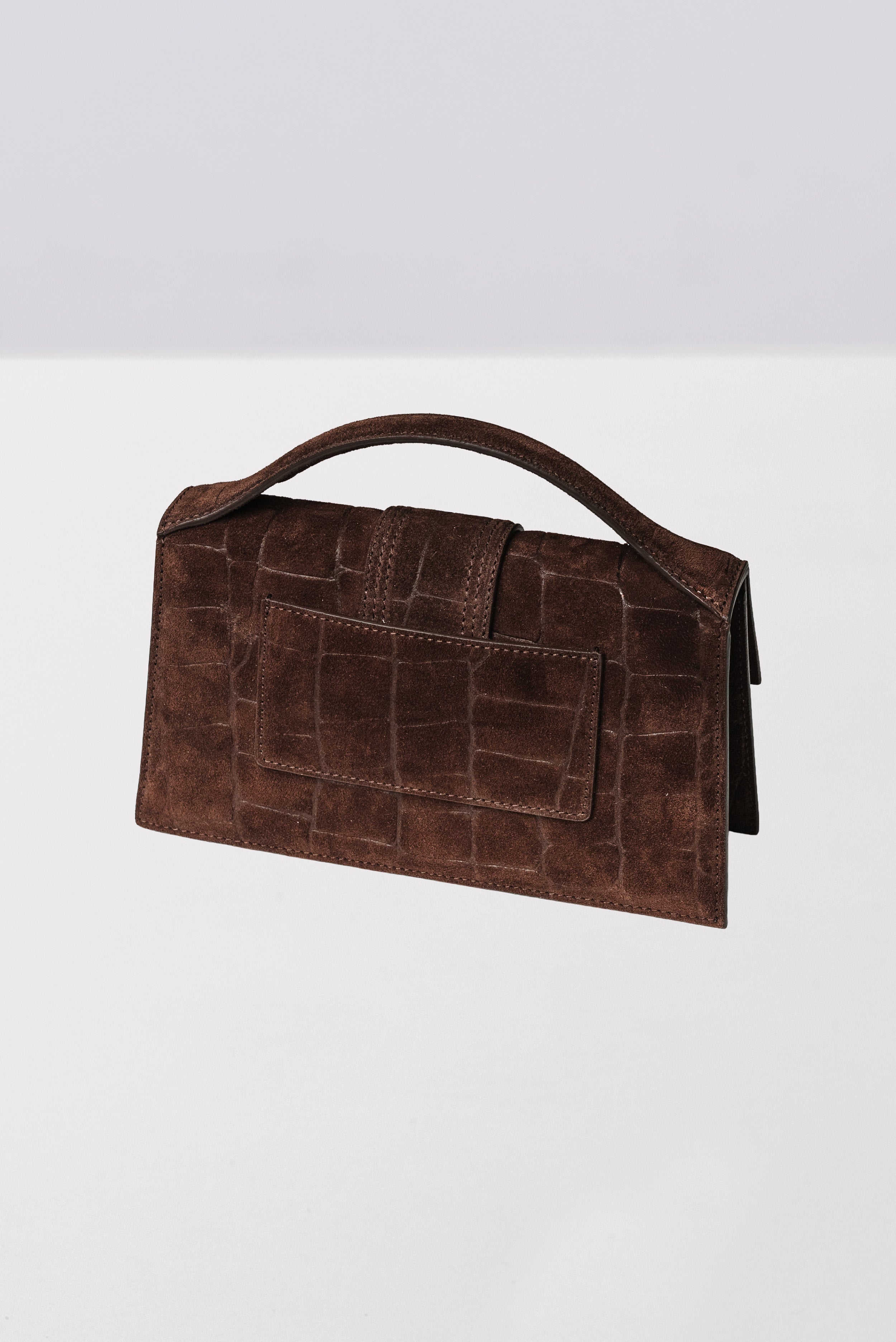 JACQUEMUS LE GRAND BAMBINO CROSSBODY CROC-SUEDE BROWN