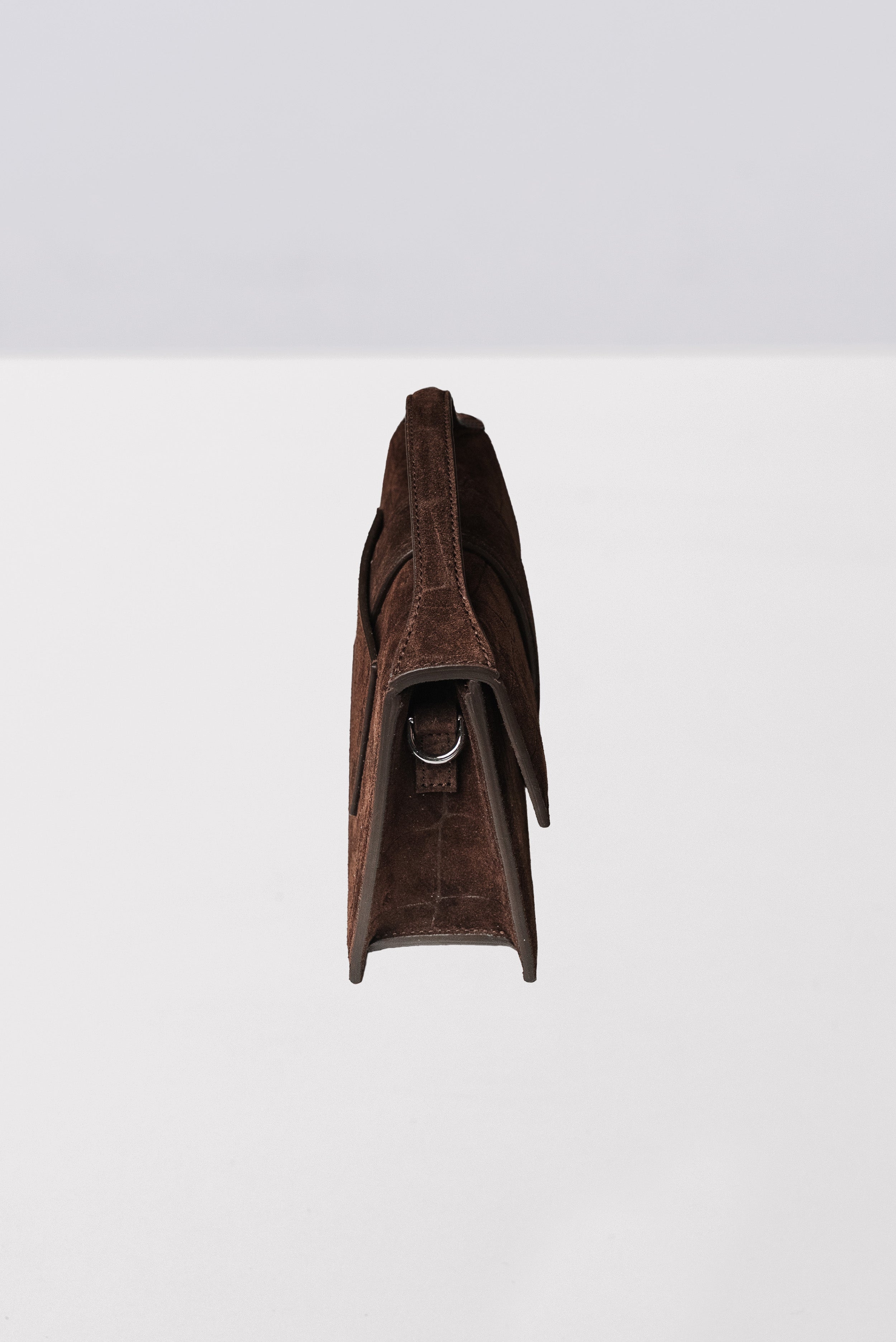 JACQUEMUS LE GRAND BAMBINO CROSSBODY CROC-SUEDE BROWN