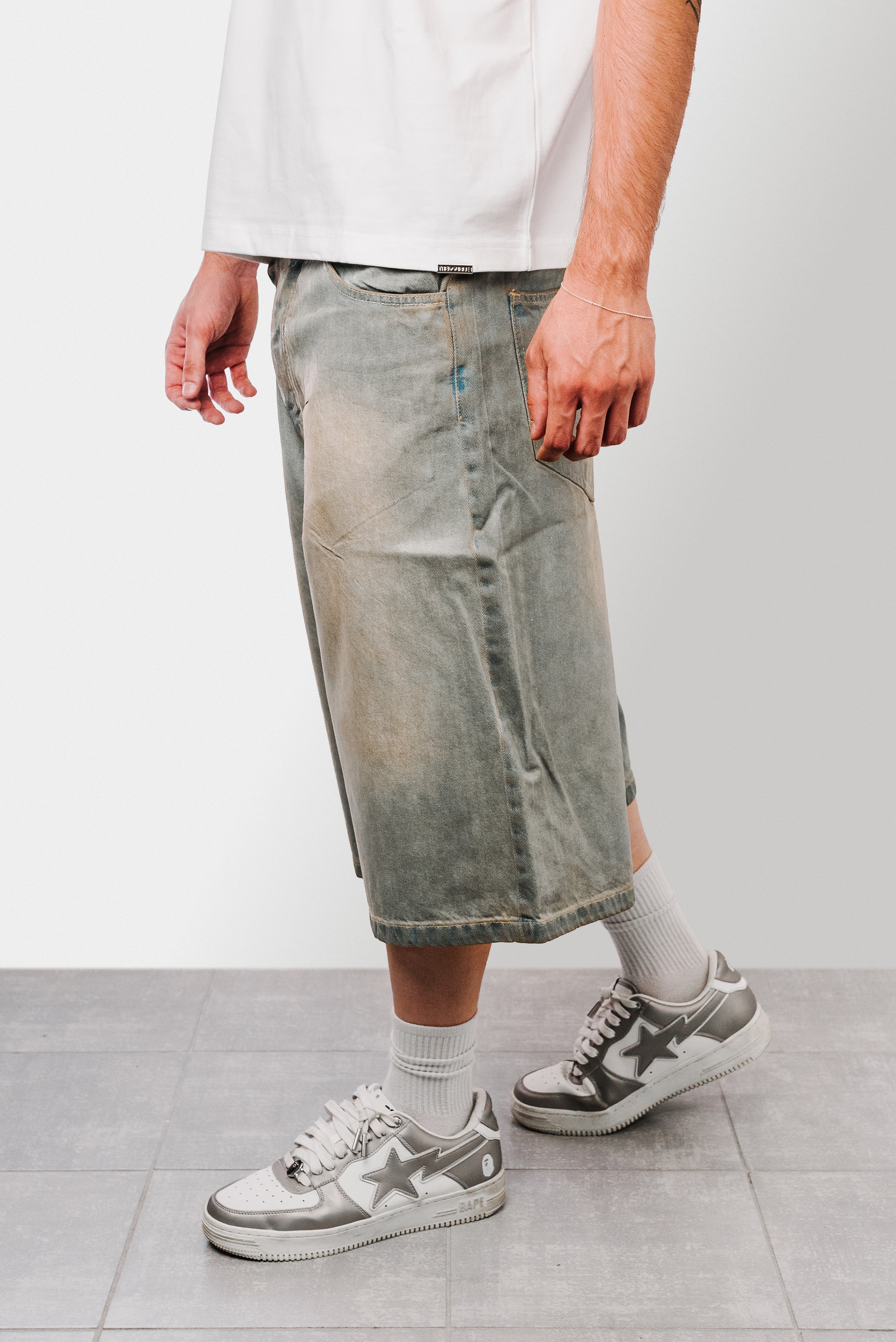 SHORE WASH DENIM JORTS - Butish Brand