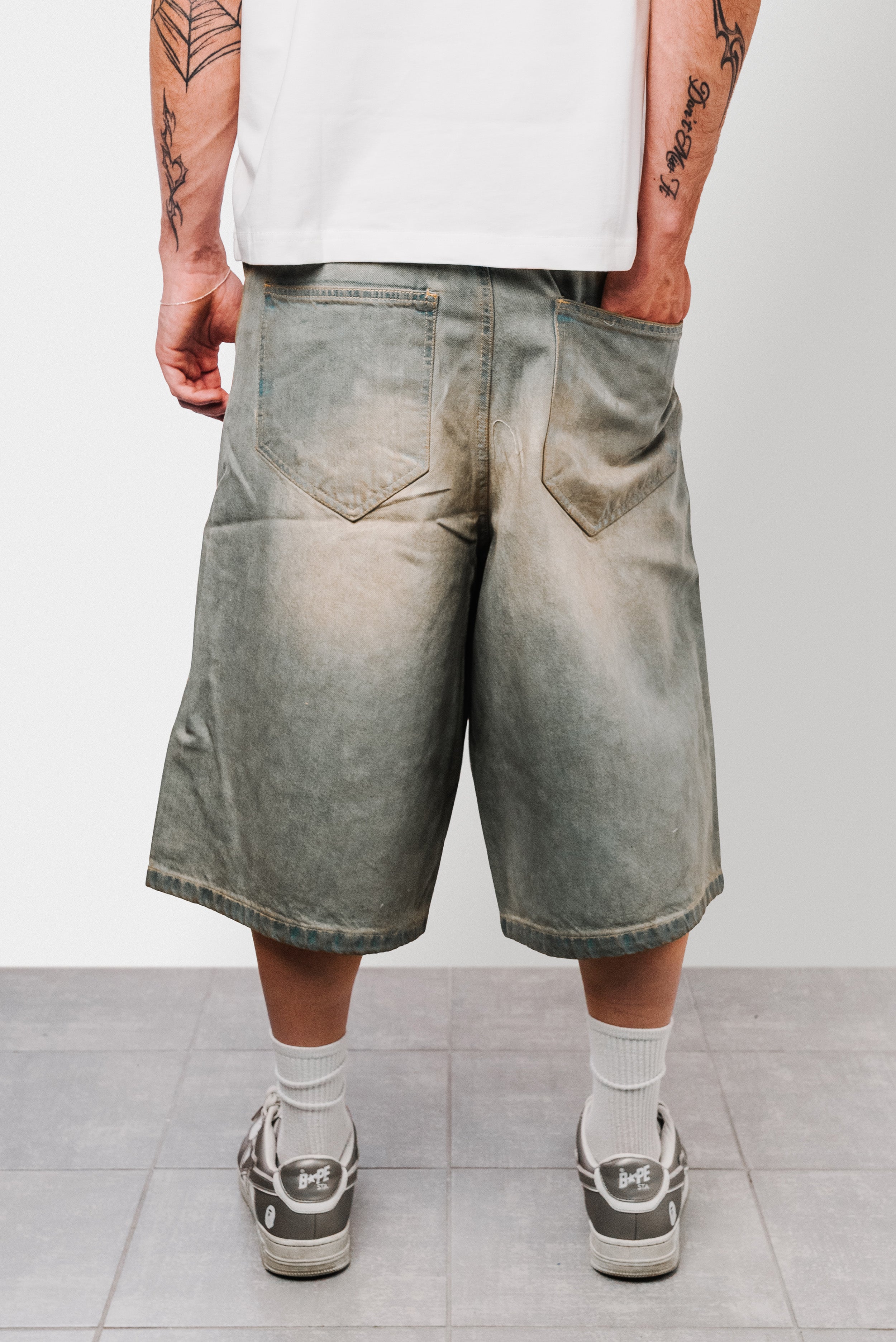 SHORE WASH DENIM JORTS - Butish Brand